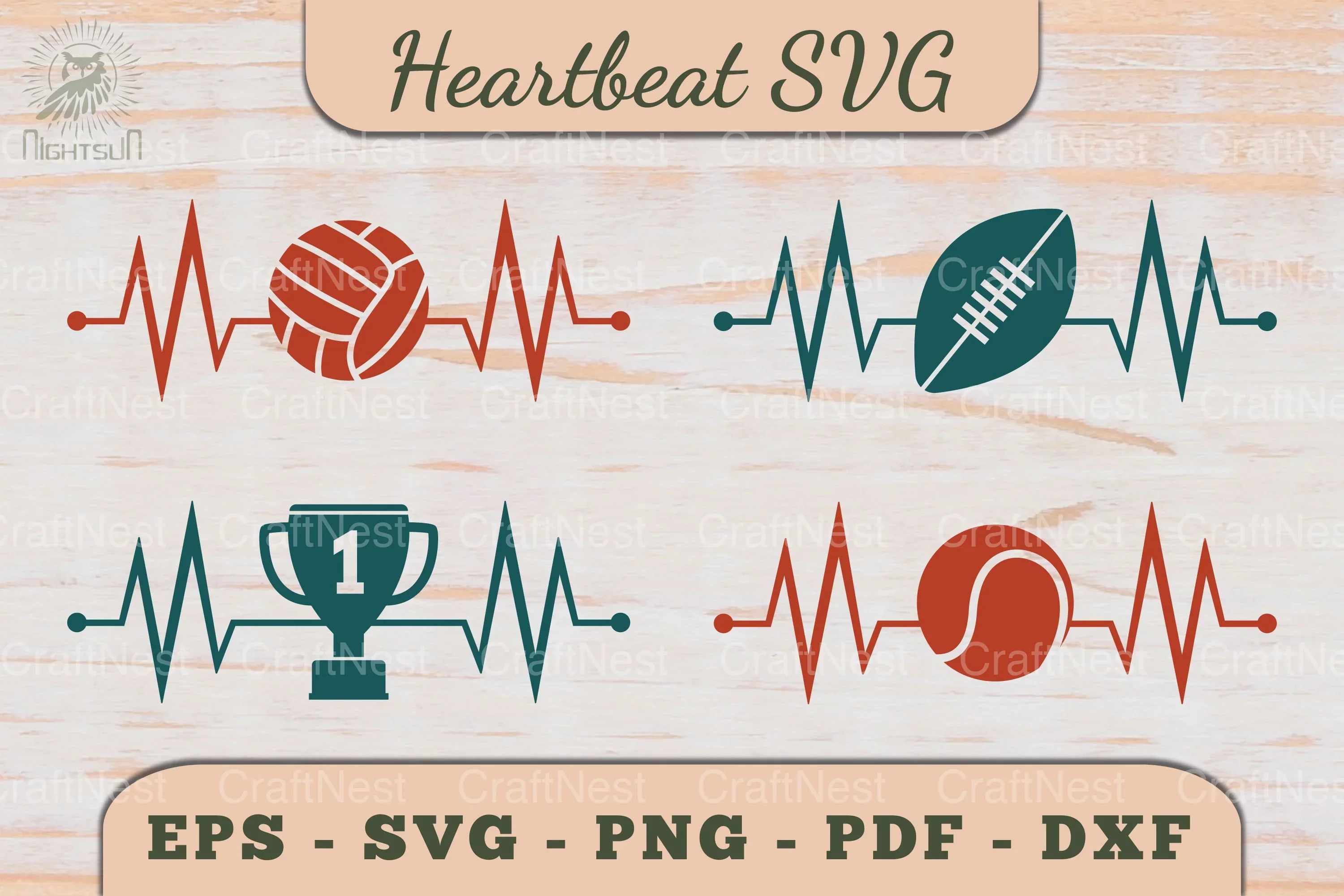 Sport Heartbeat SVG Bundle