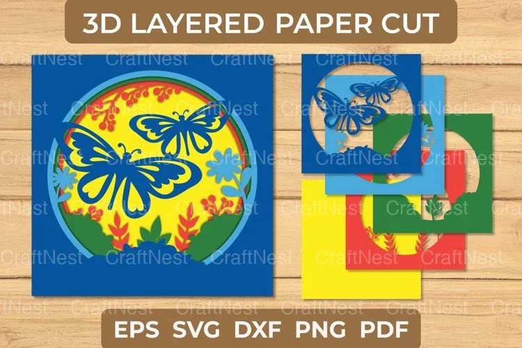 Spring Butterfly 3D Light Box Paper Cut Bundle