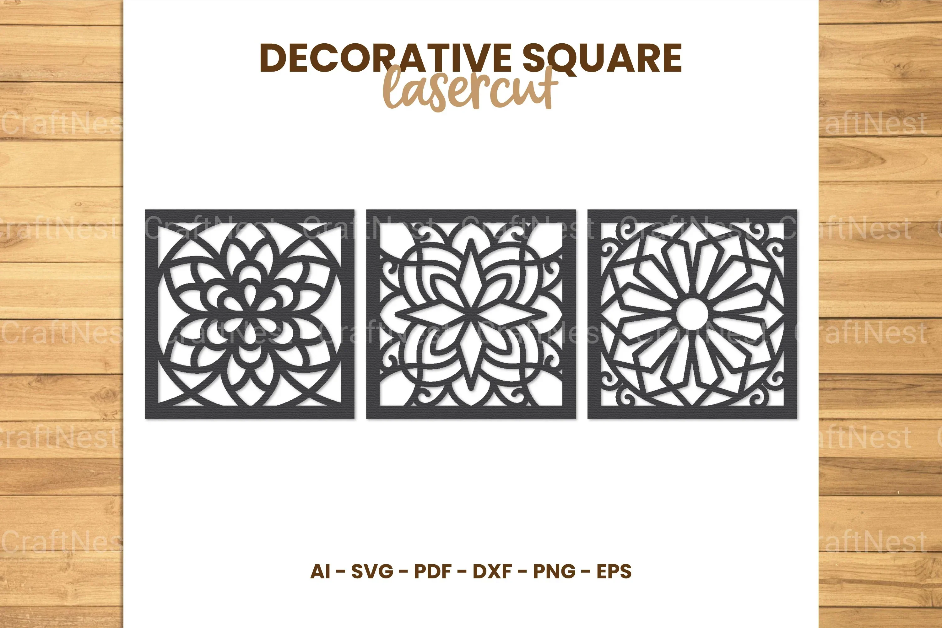 Square Lasercut SVG Bundle