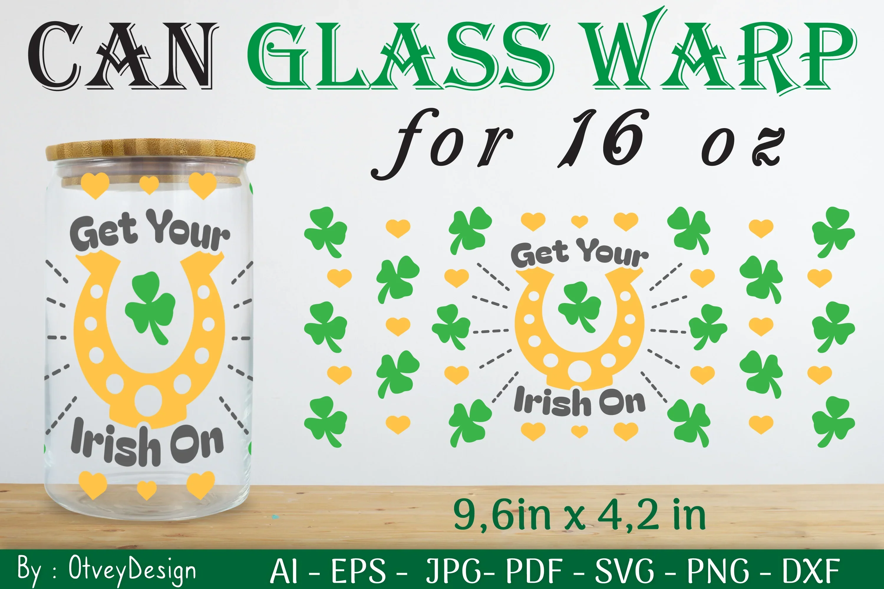St Patrick's Day 16oz Can Glass Wrap SVG Bundle