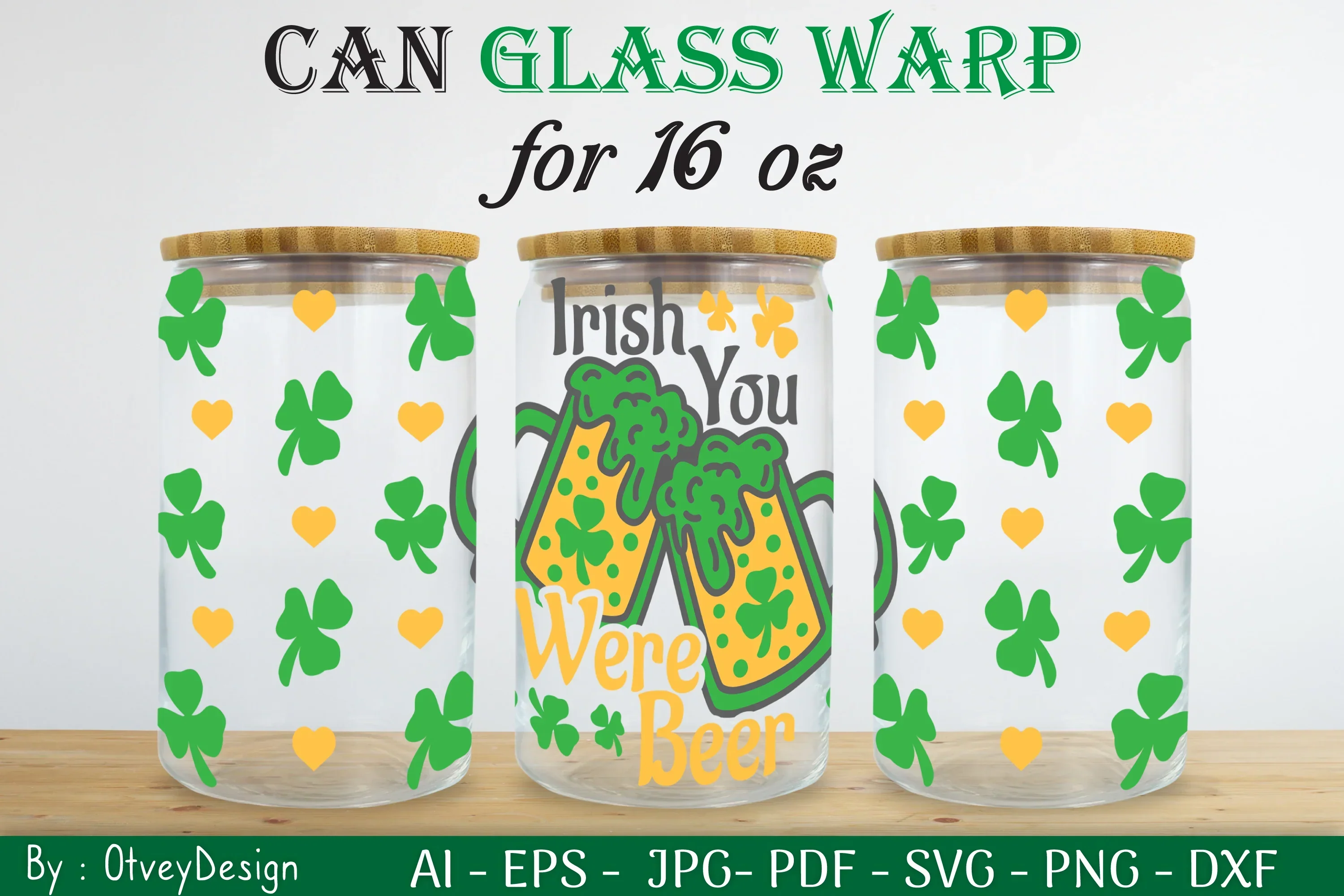 St. Patrick's Day 16oz Can Glass Wrap SVG Bundle - Image 2