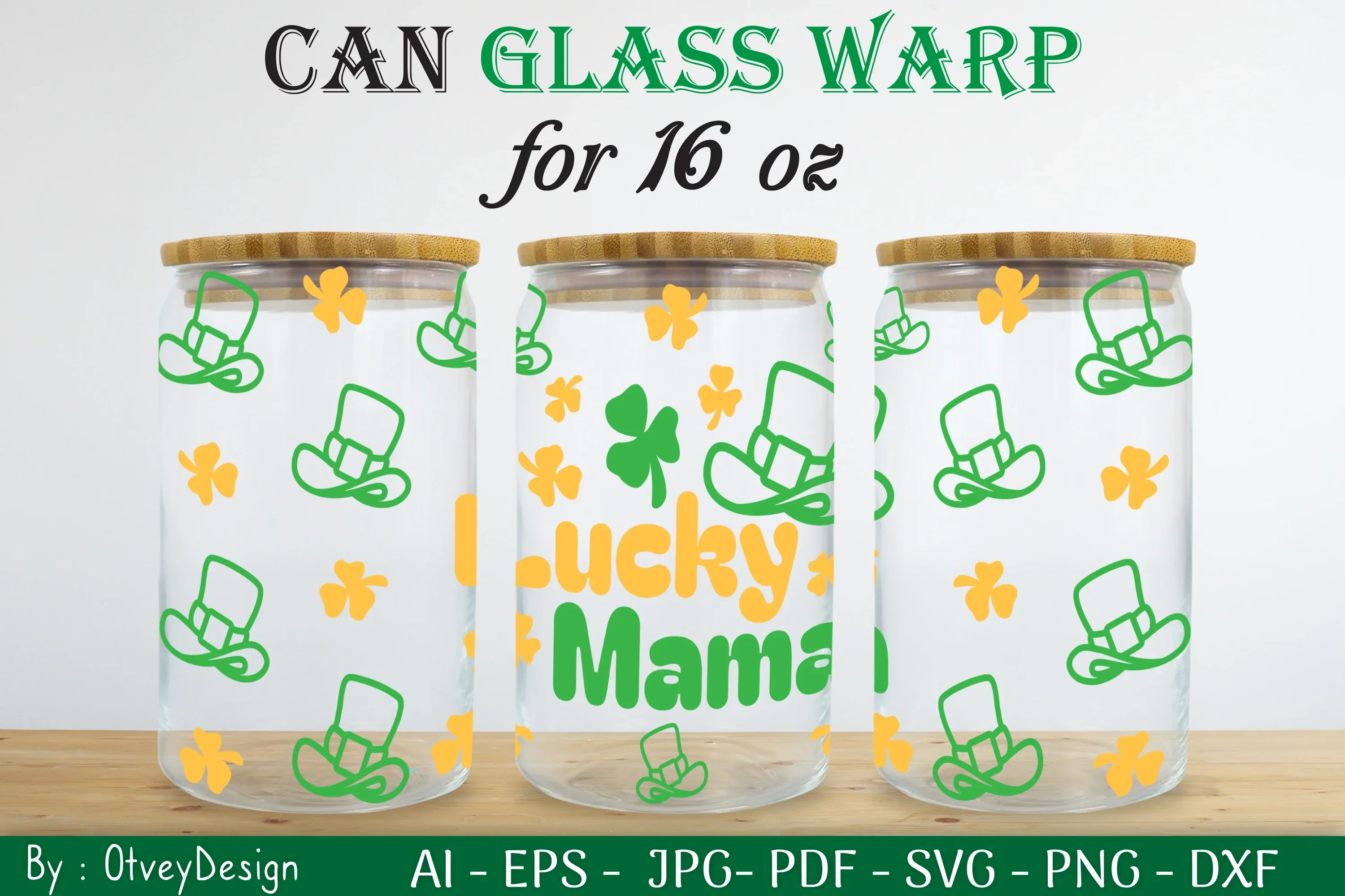 St. Patrick's Day 16oz Can Glass Wrap SVG Bundle - Image 2