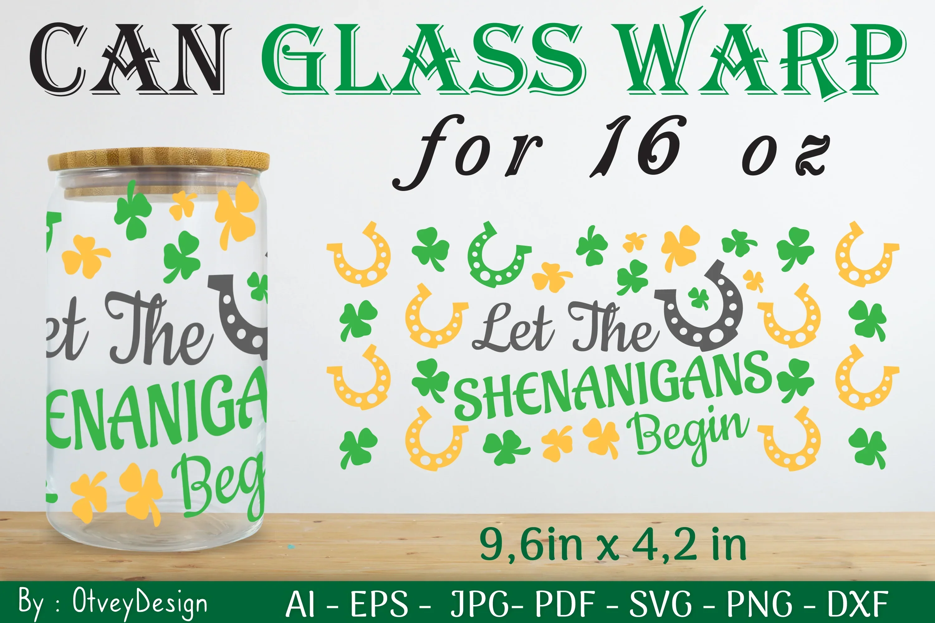 St Patrick's Day 16oz Can Glass Wrap SVG Bundle
