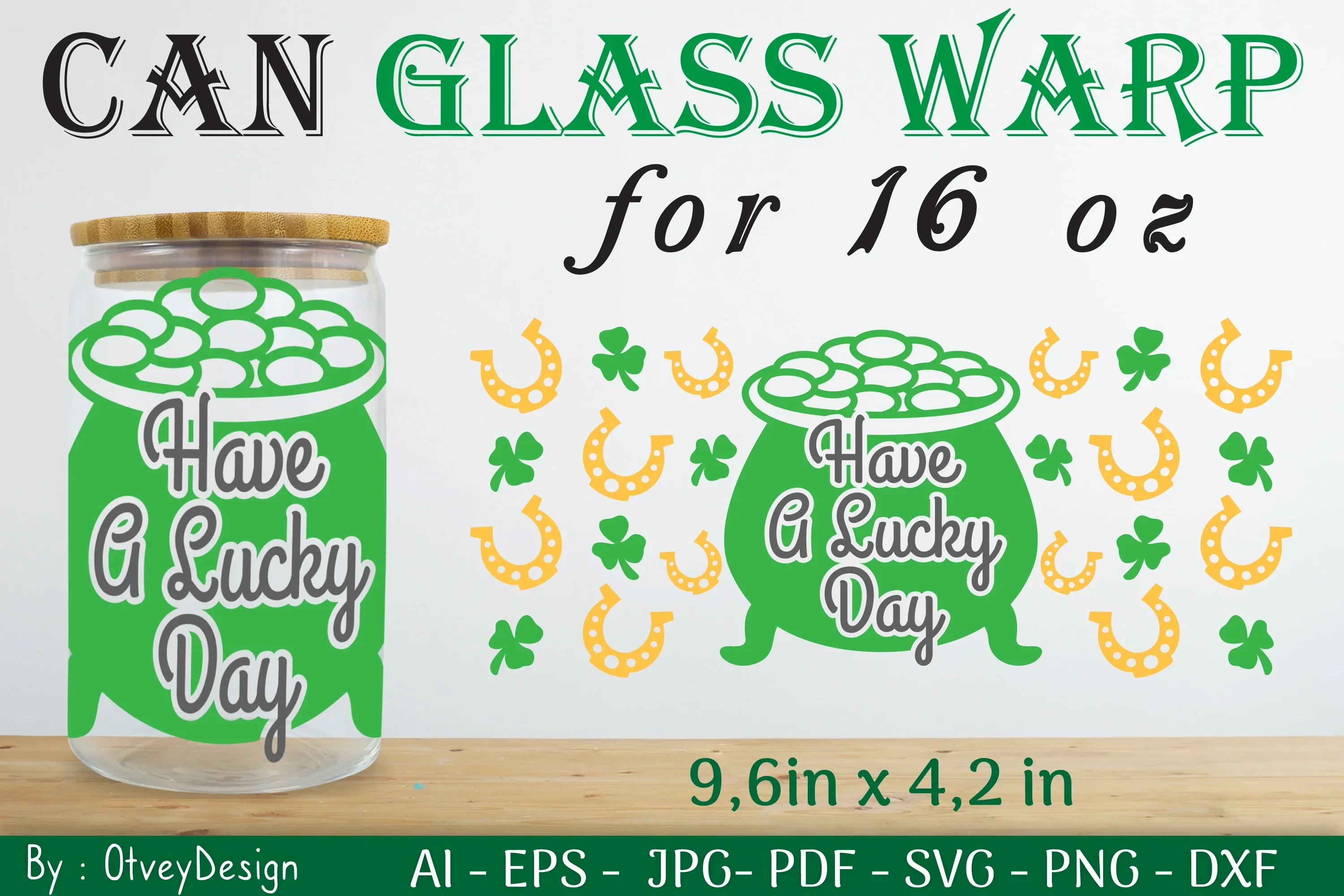 St Patrick's Day 16oz Can Glass Wrap SVG Bundle