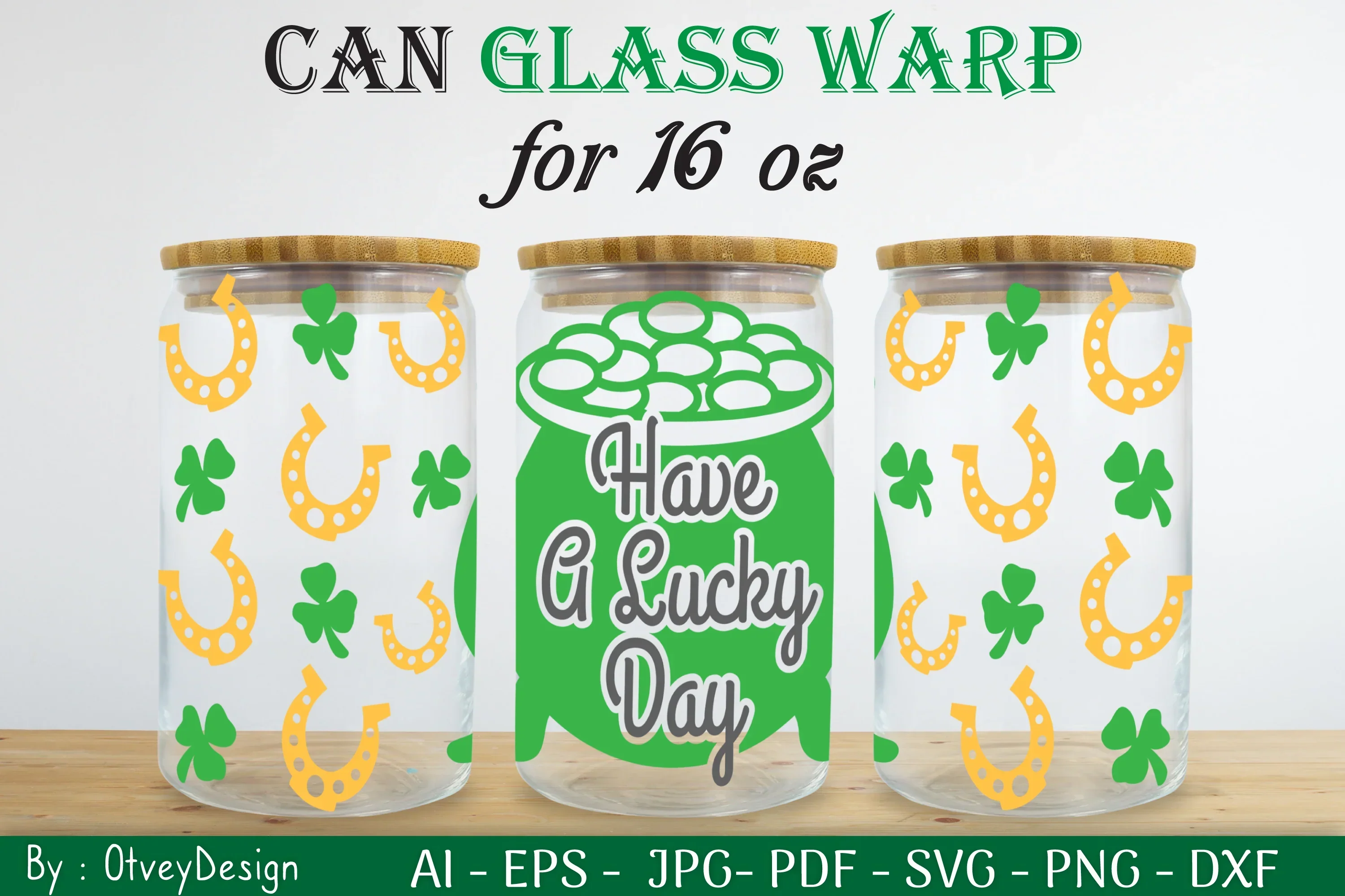 St Patrick's Day 16oz Can Glass Wrap SVG Bundle - Image 2