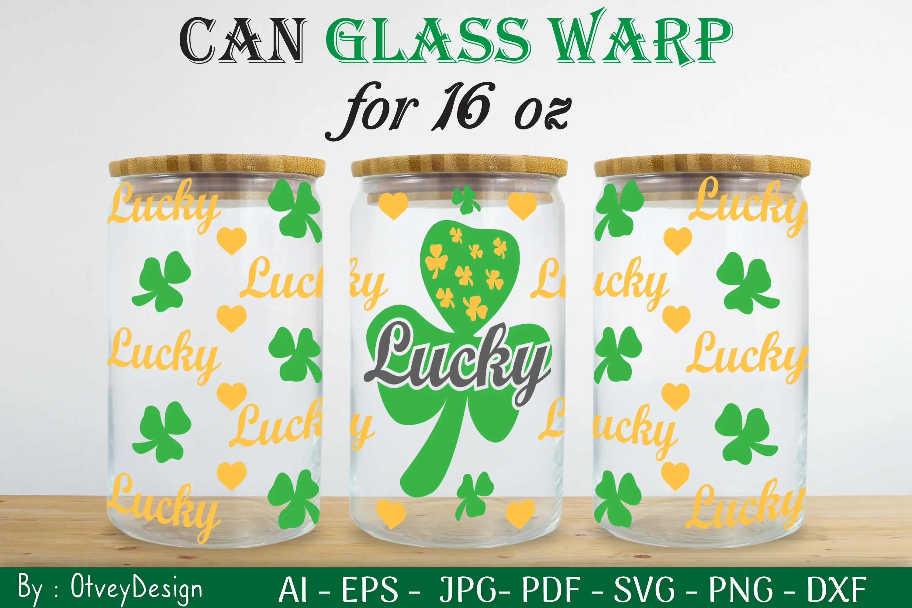 St Patrick's Day 16oz Can Glass Wrap SVG Bundle - Image 2