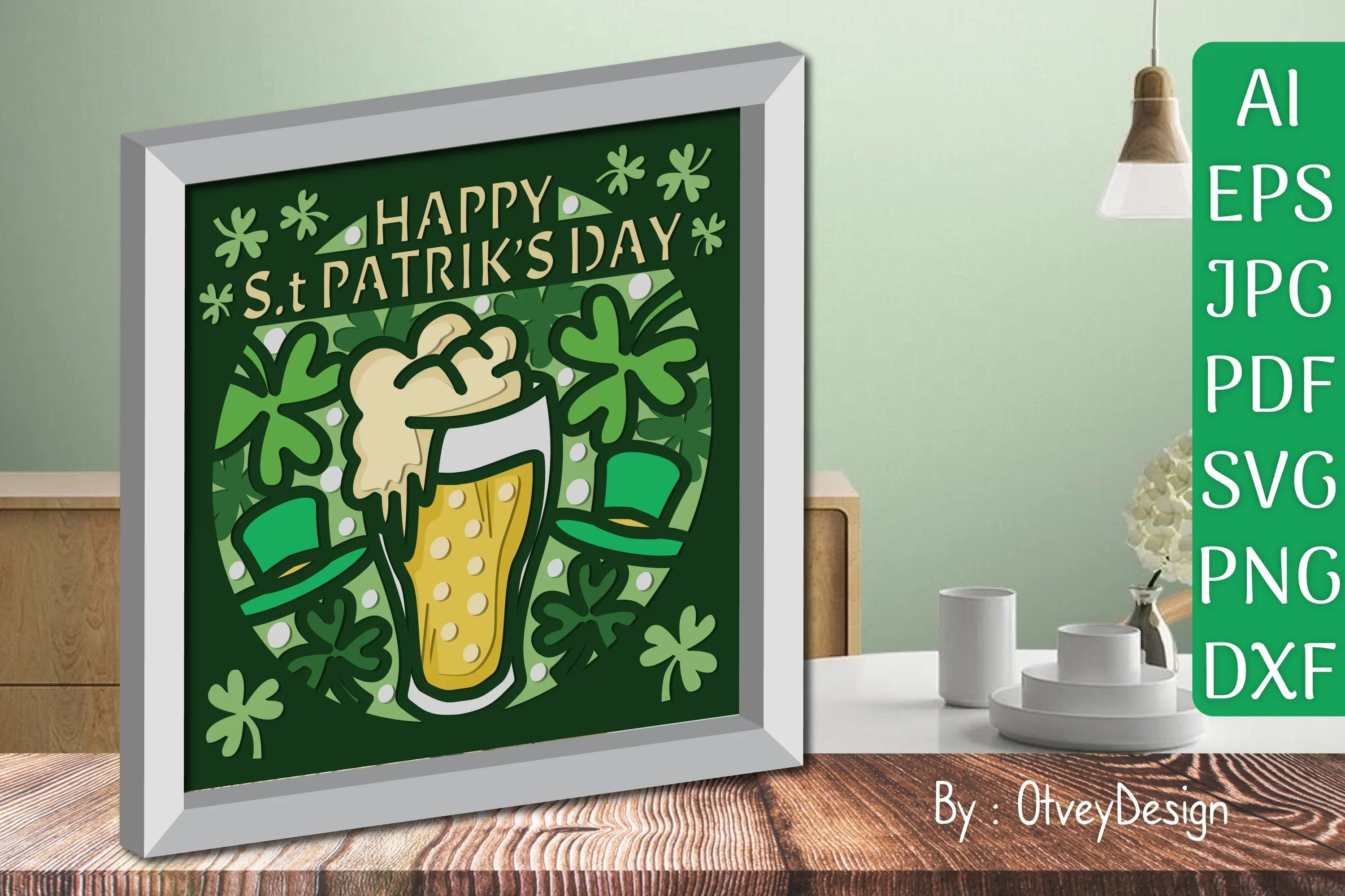St. Patrick's Day 3D Shadow Box Layered Papercut SVG Bundle - Image 2