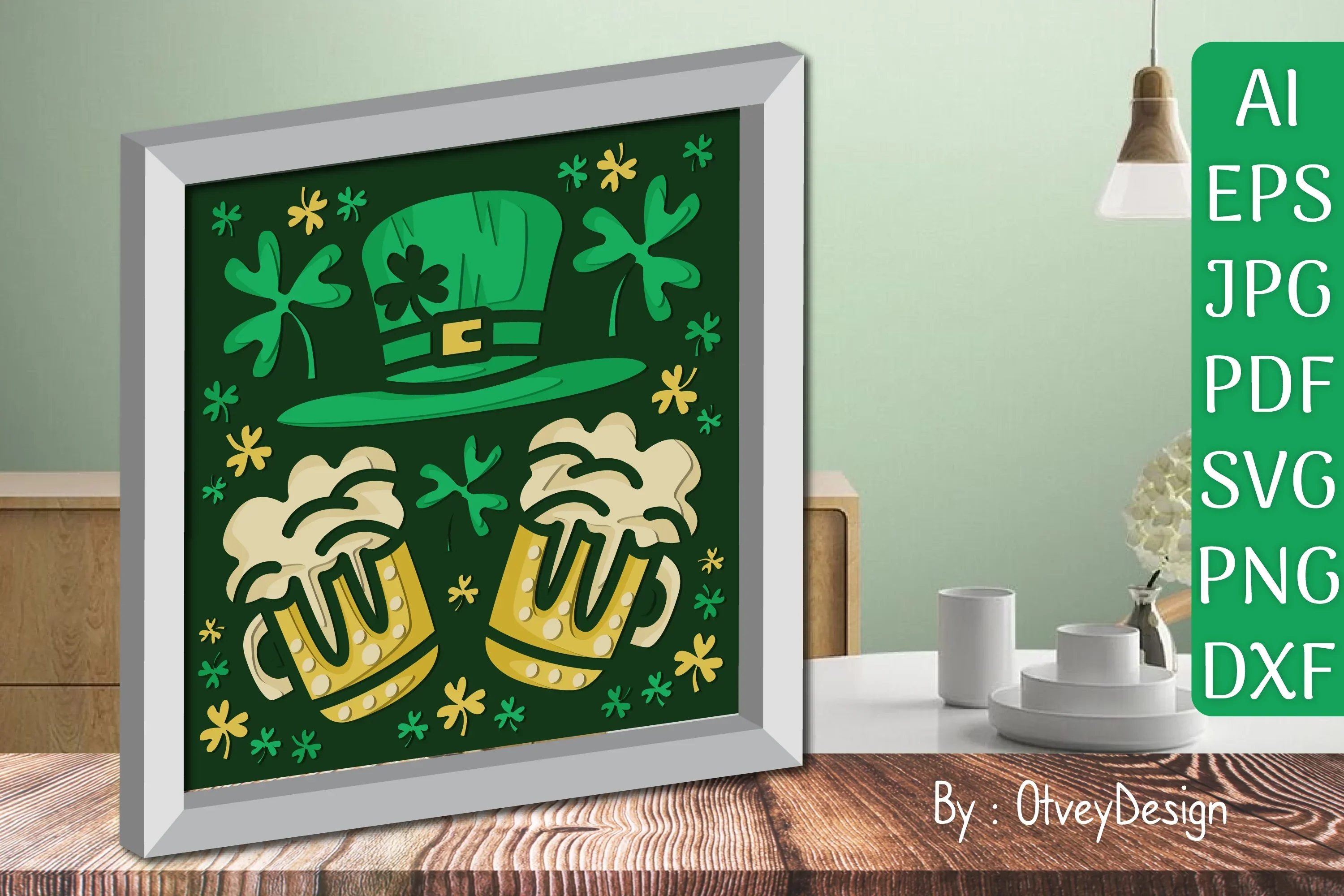 St. Patrick's Day 3D Shadow Box Layered Papercut SVG Bundle - Image 2