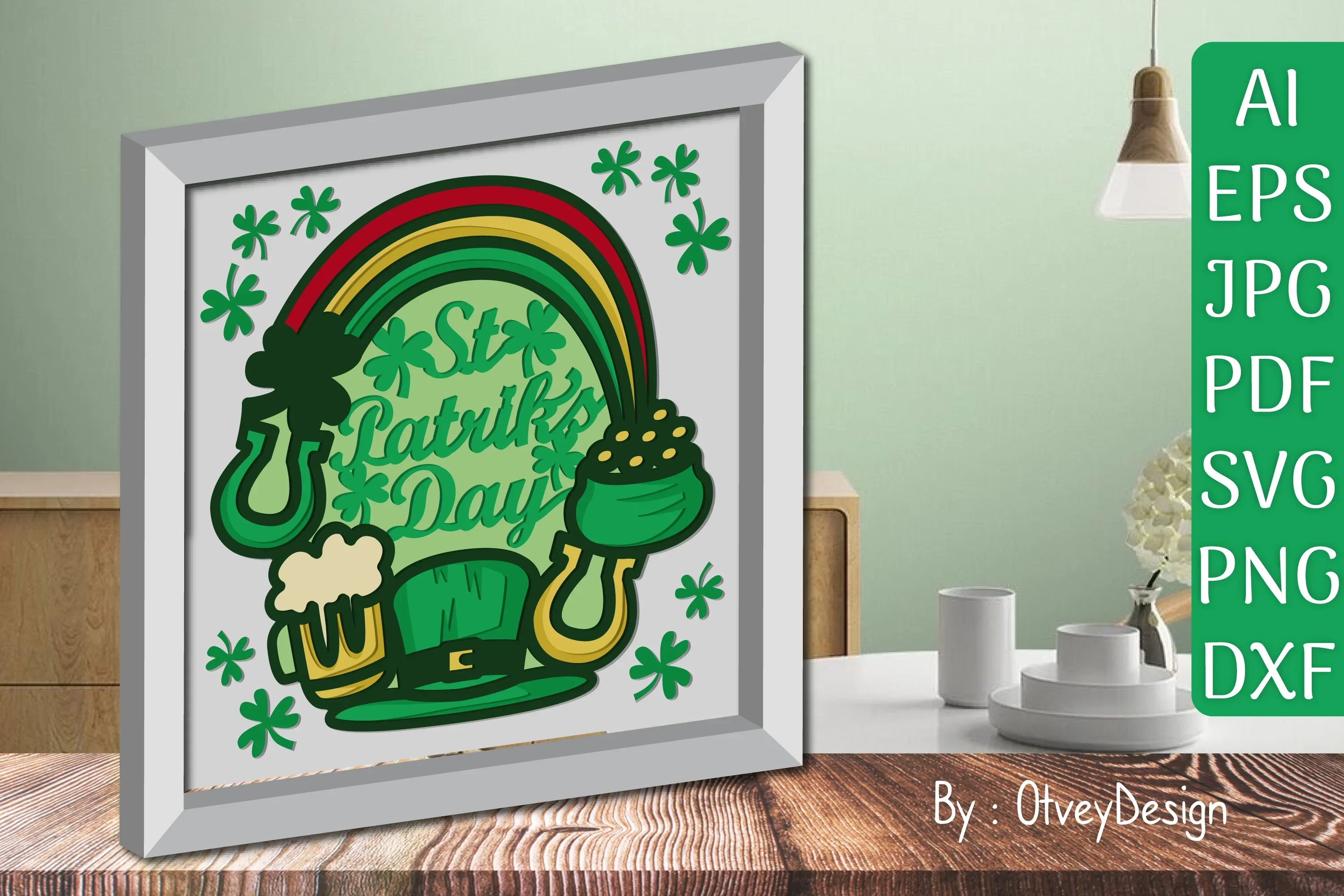 St Patrick's Day 3D Shadow Box Layered Papercut SVG Bundle - Image 2