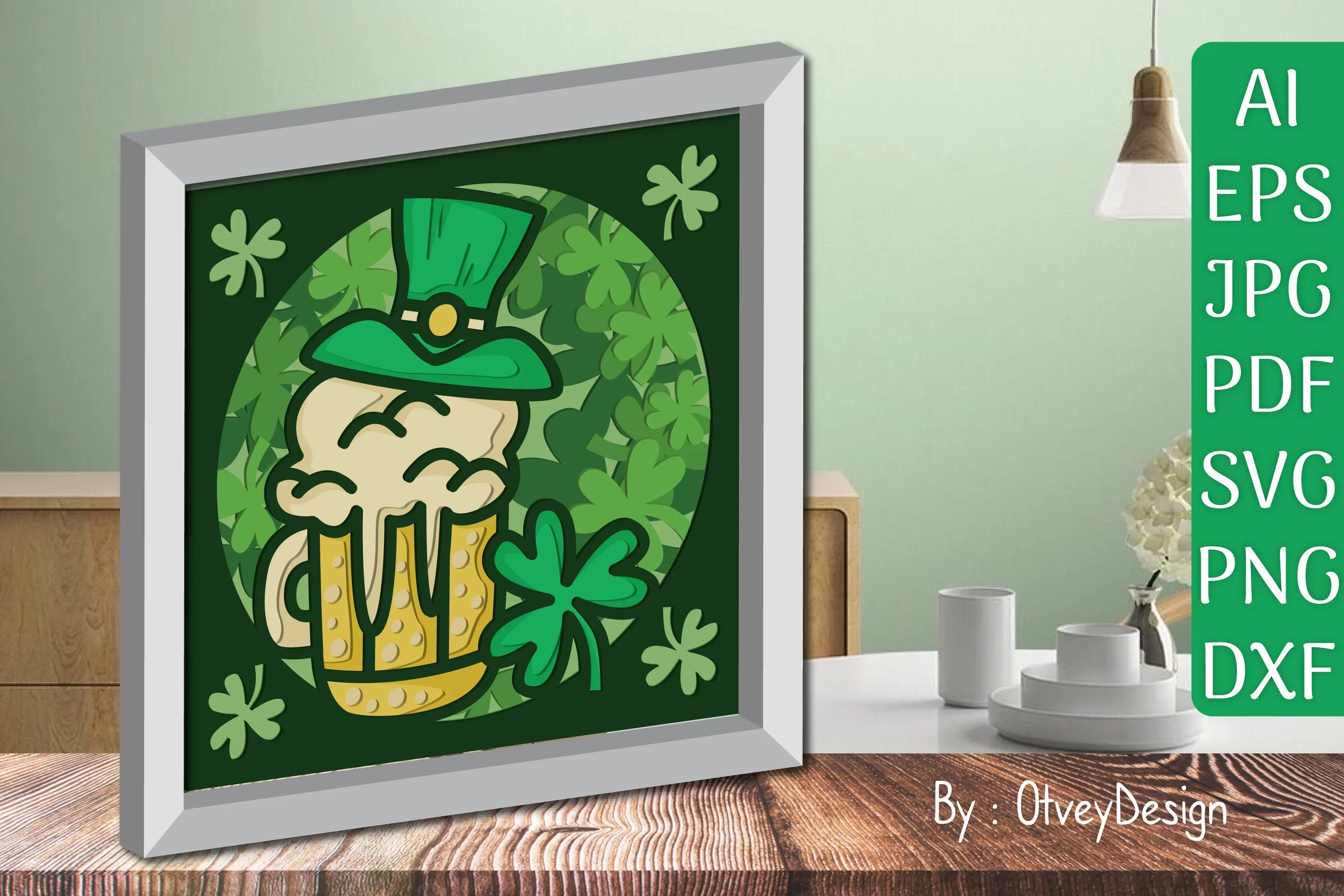 St. Patrick's Day 3D Shadow Box Papercut SVG Bundle - Image 2