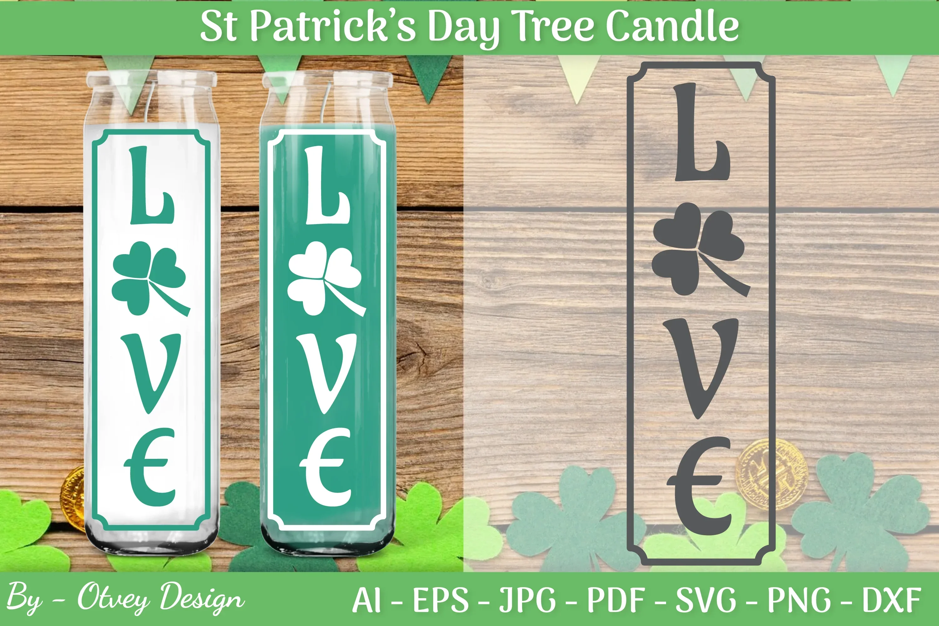 St Patrick's Day Candle Design SVG Bundle