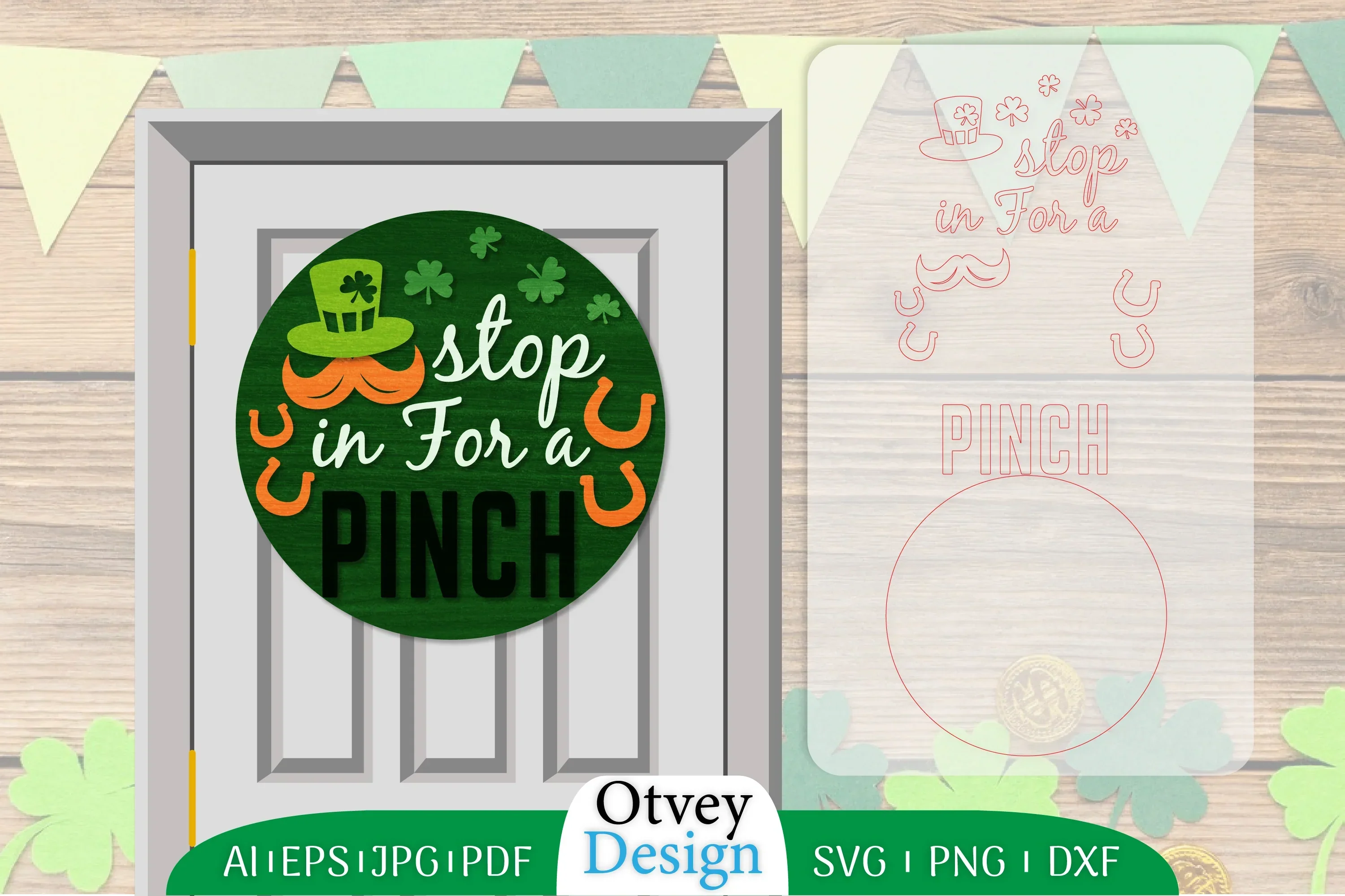 St. Patrick's Day Door Hanger Lasercut SVG Bundle