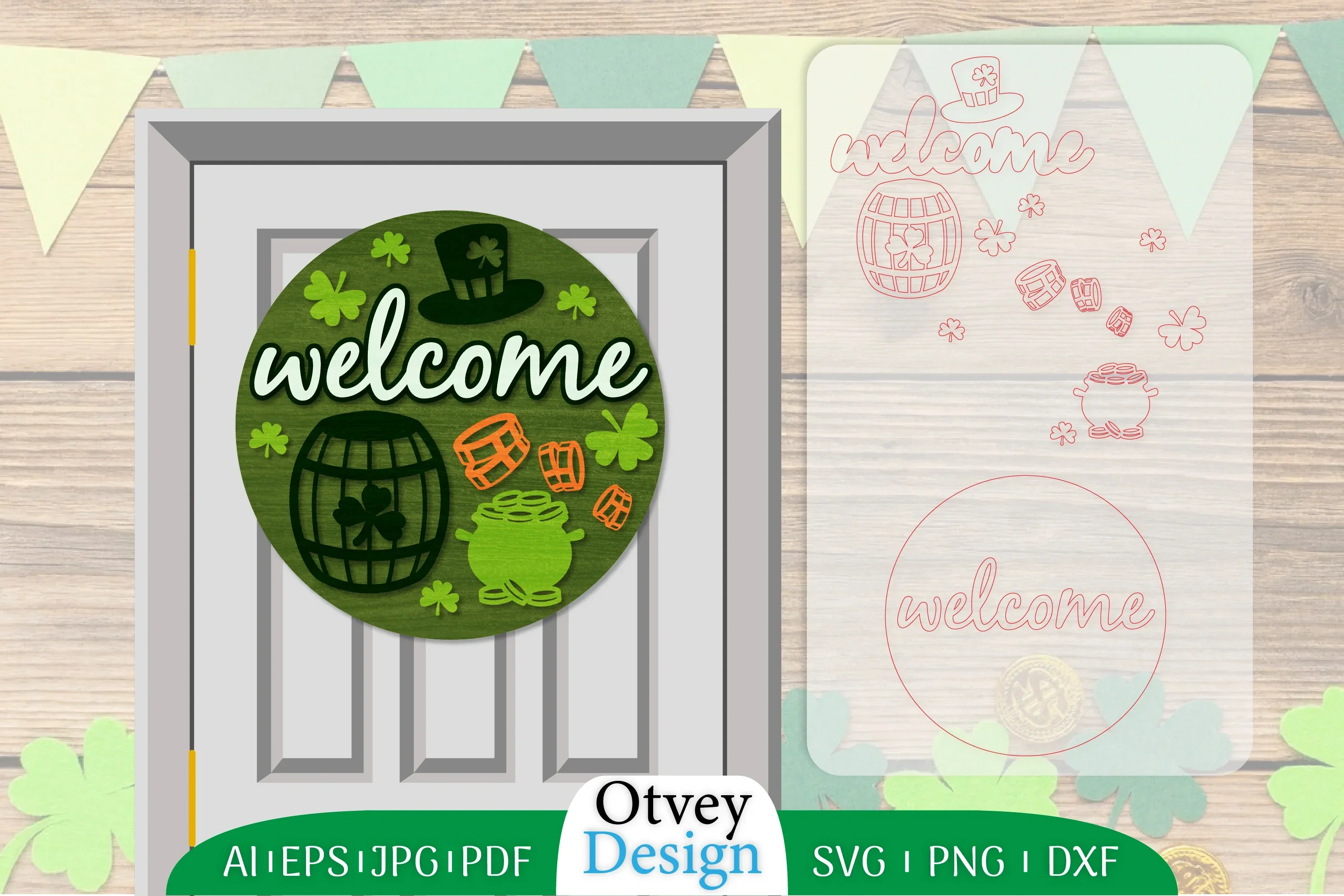 St. Patrick's Day Door Hanger SVG Bundle