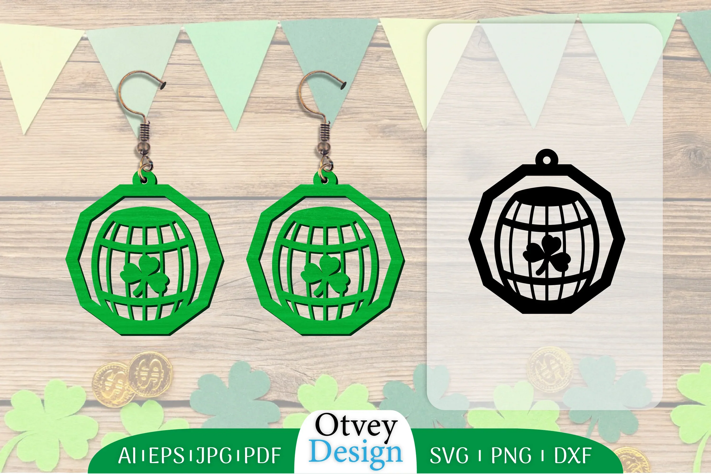 St Patrick's Day Earring Lasercut SVG Bundle