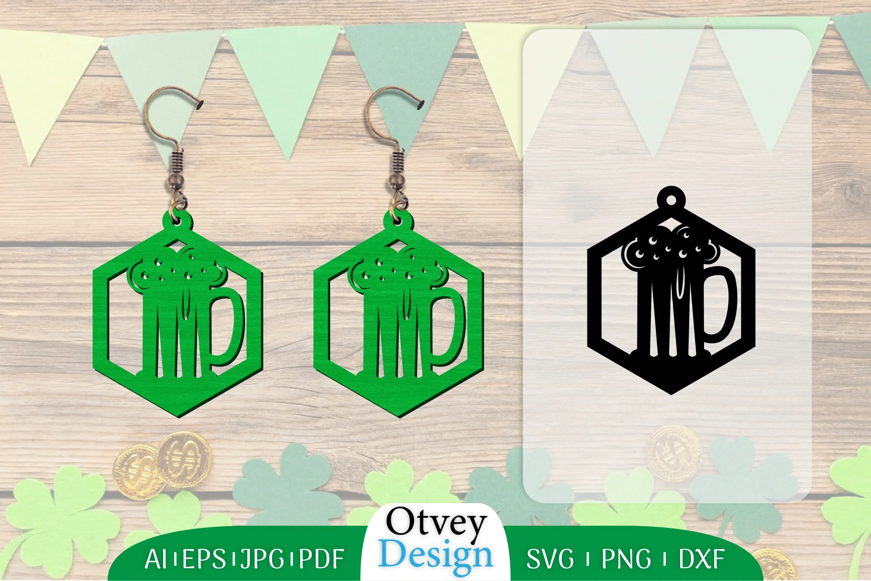 St Patrick's Day Earring Lasercut SVG Bundle