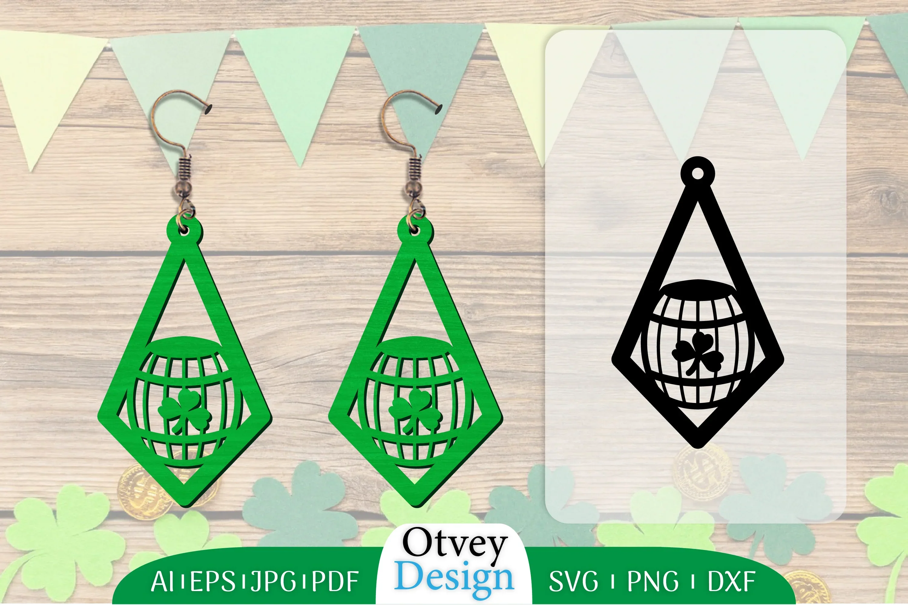 St Patrick's Day Earring Lasercut SVG Bundle