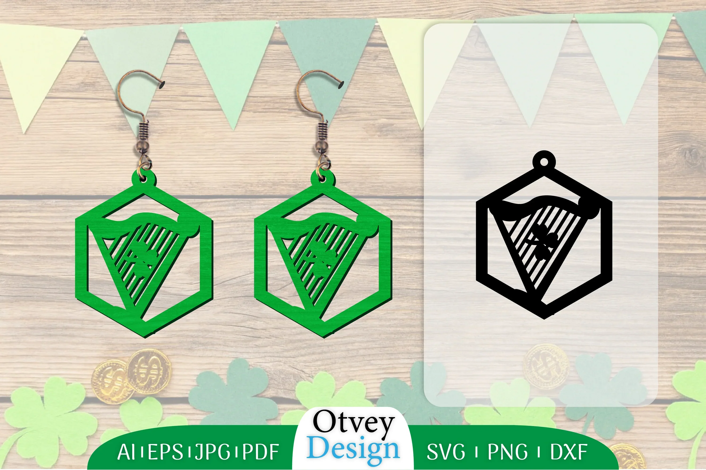 St Patrick's Day Earring Lasercut SVG Bundle