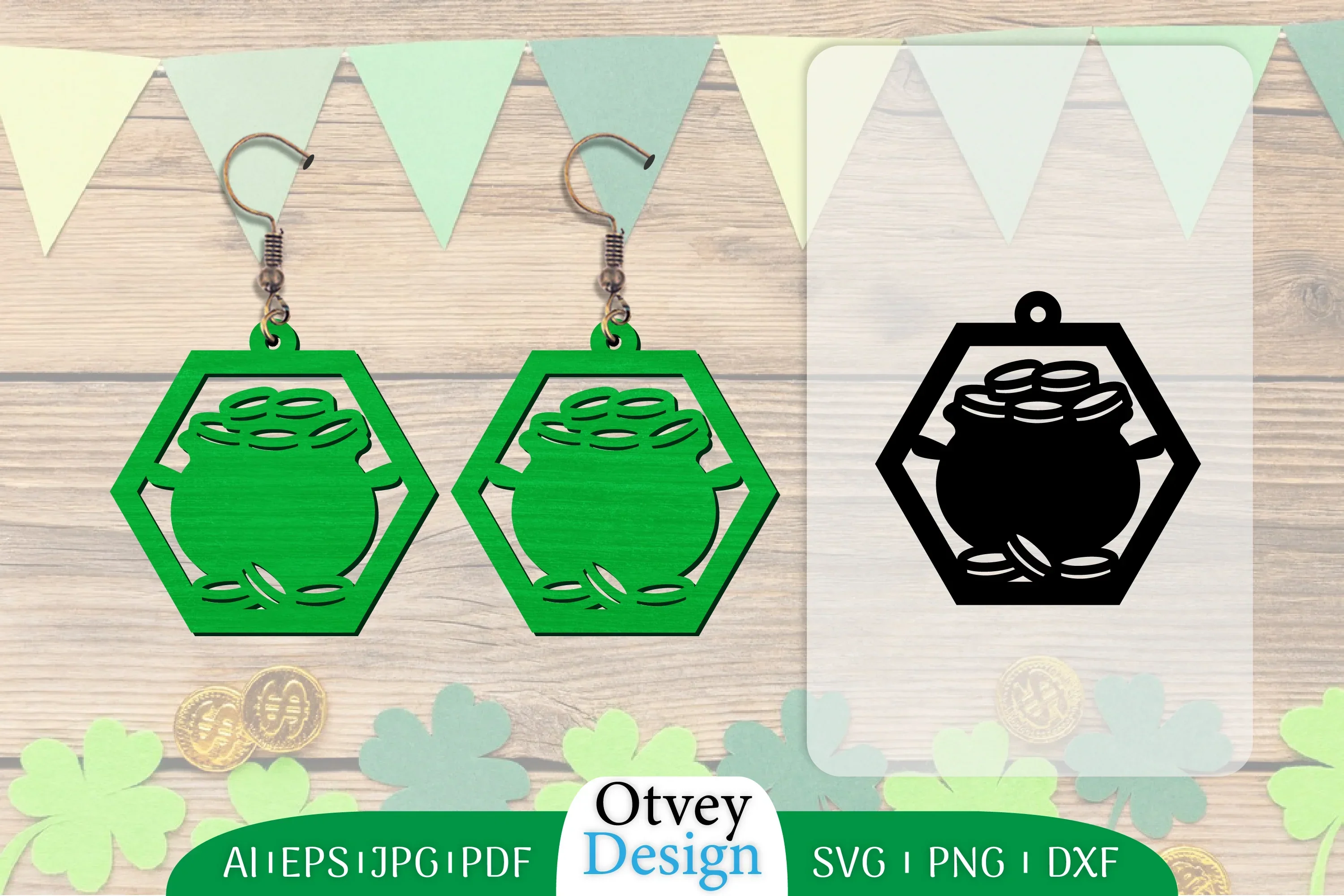 St Patrick's Day Earring Lasercut SVG Bundle