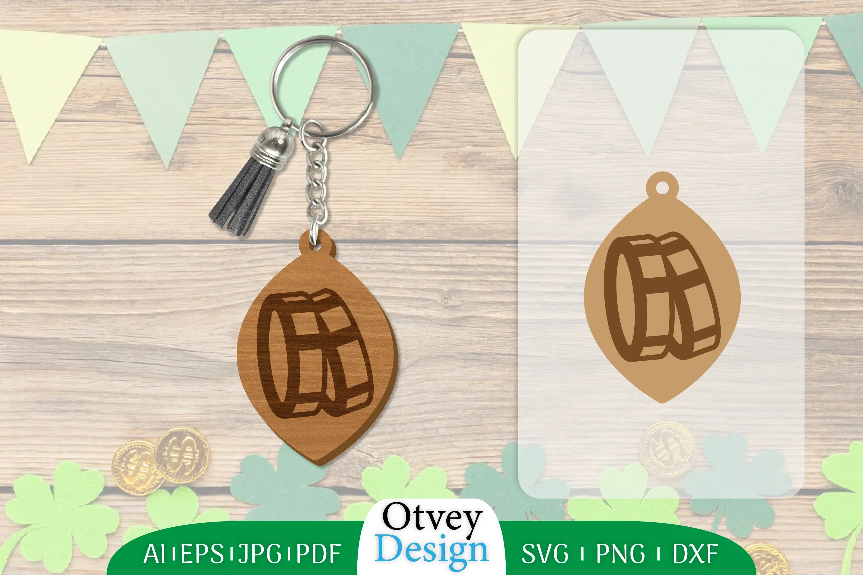 St Patrick's Day Keychain Lasercut SVG Bundle