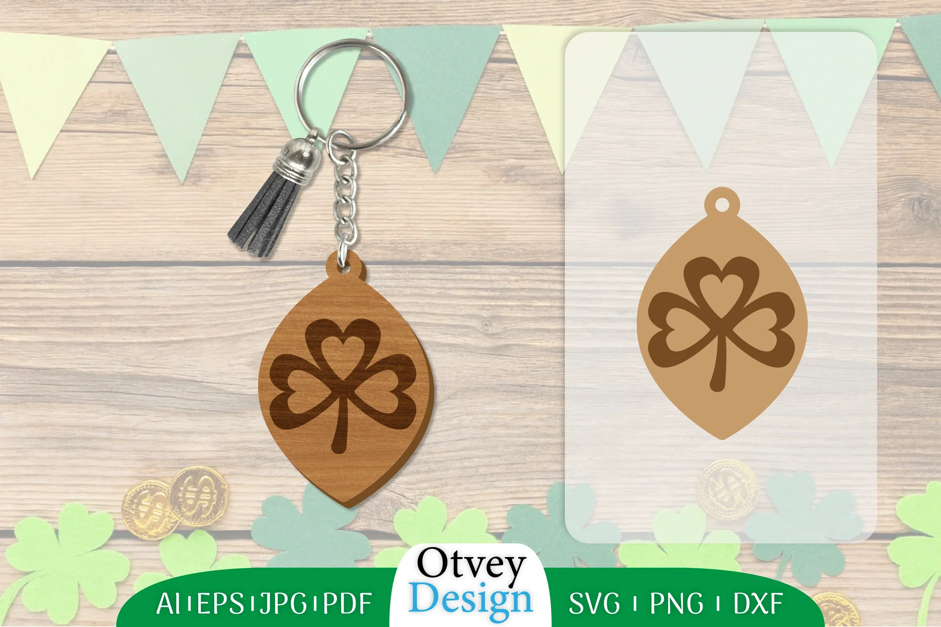 St Patrick's Day Keychain Lasercut SVG Bundle