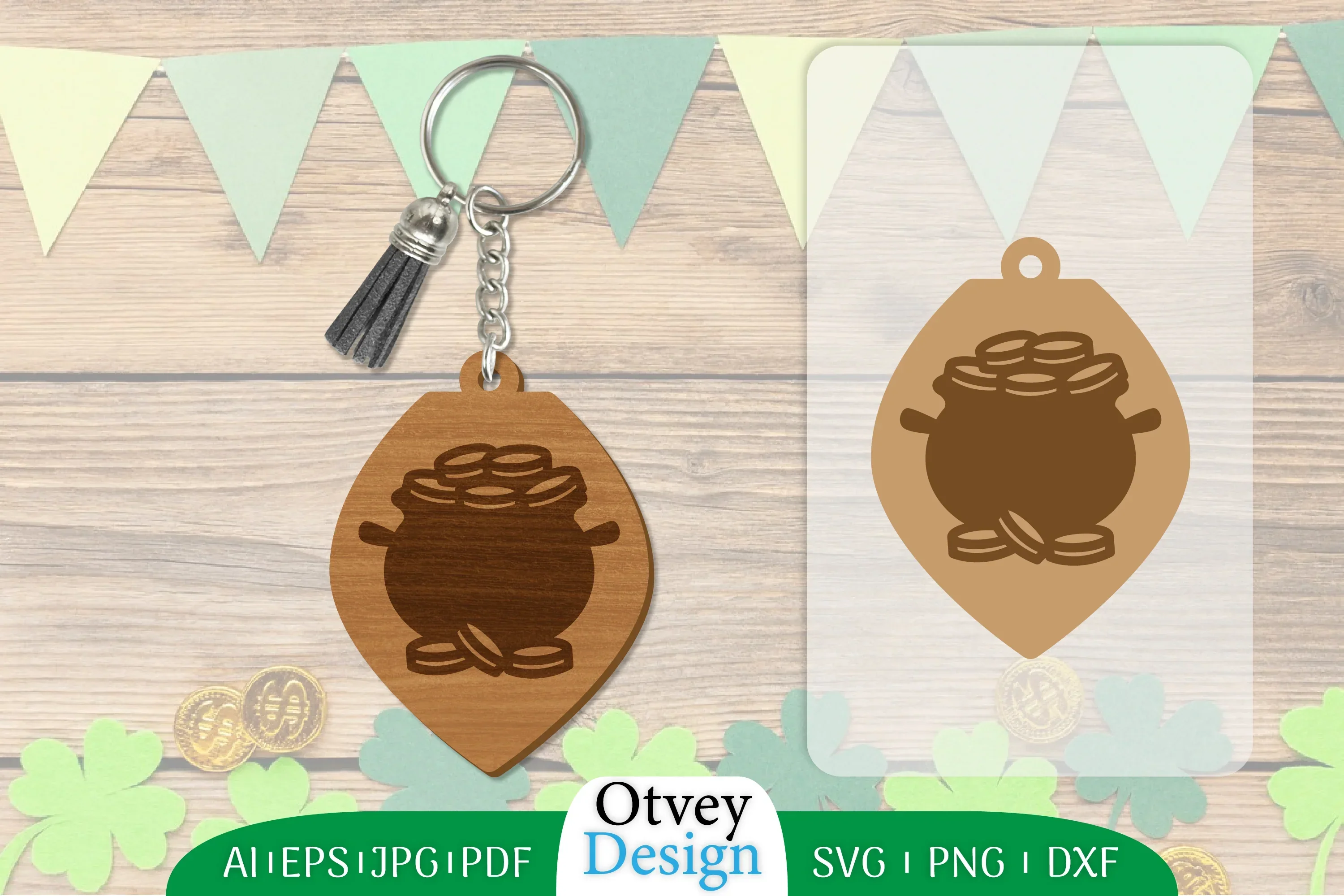 St Patrick's Day Keychain Lasercut SVG Bundle