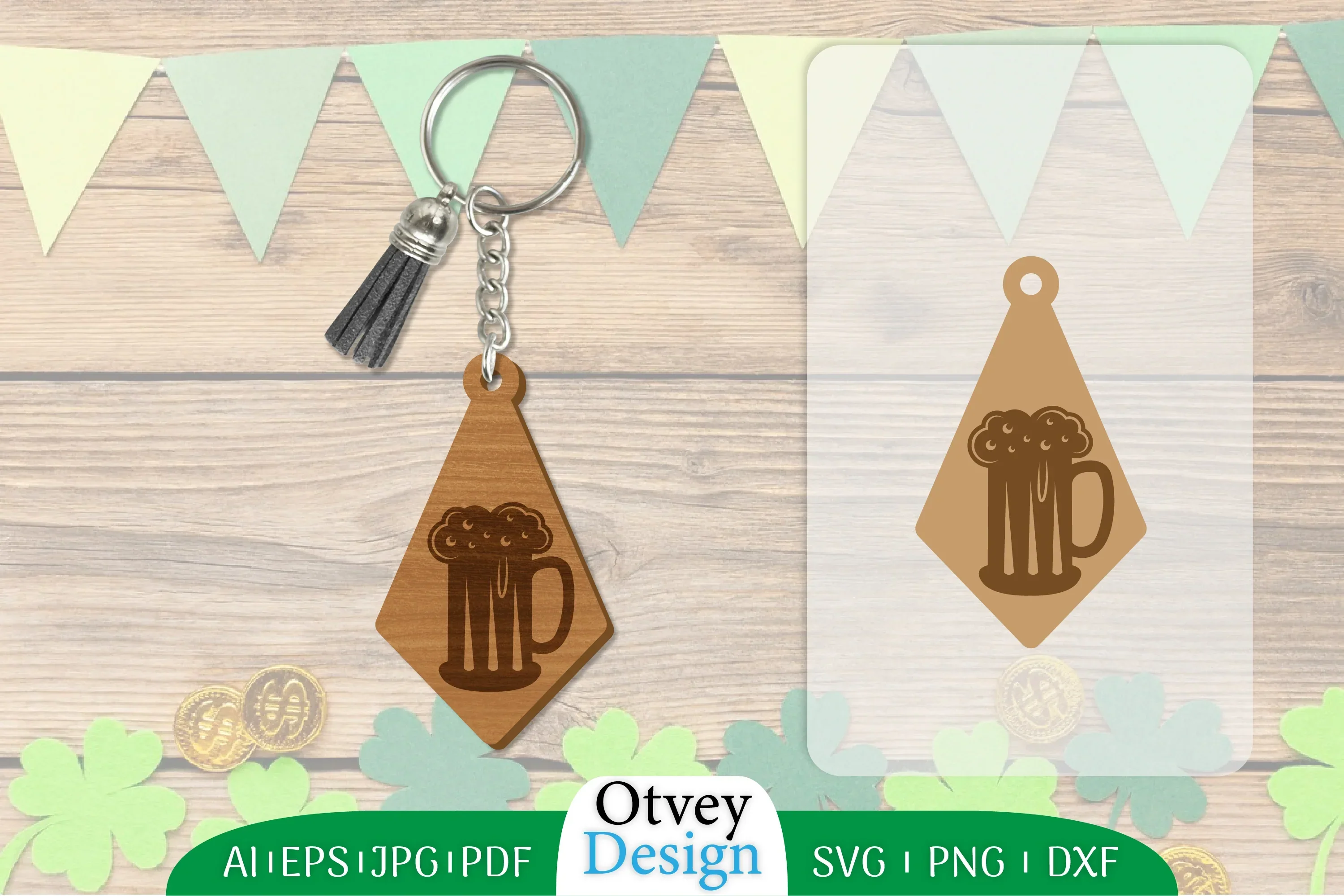 St Patrick's Day Keychain Lasercut SVG Bundle