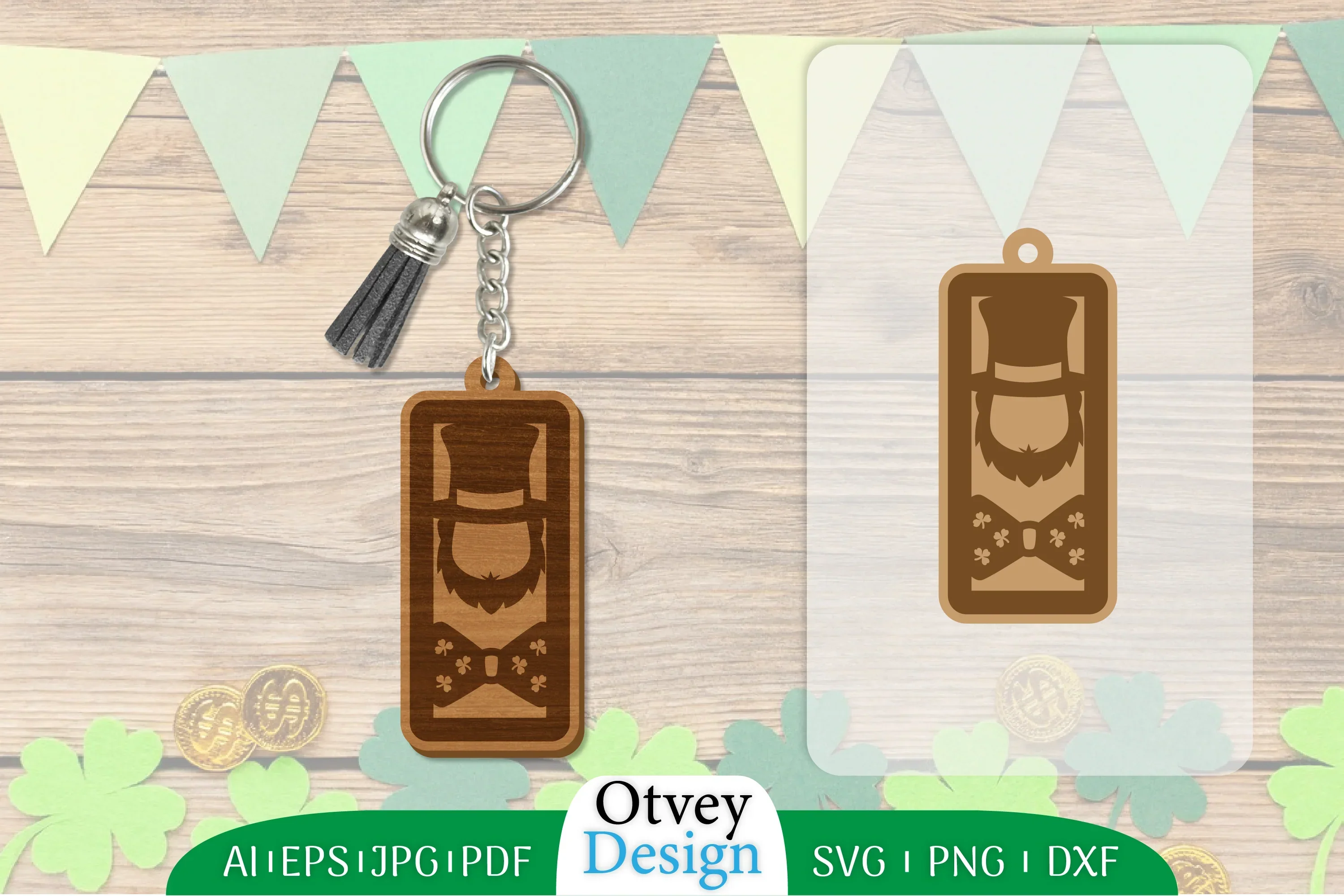 St Patrick's Day Keychain Lasercut SVG Bundle