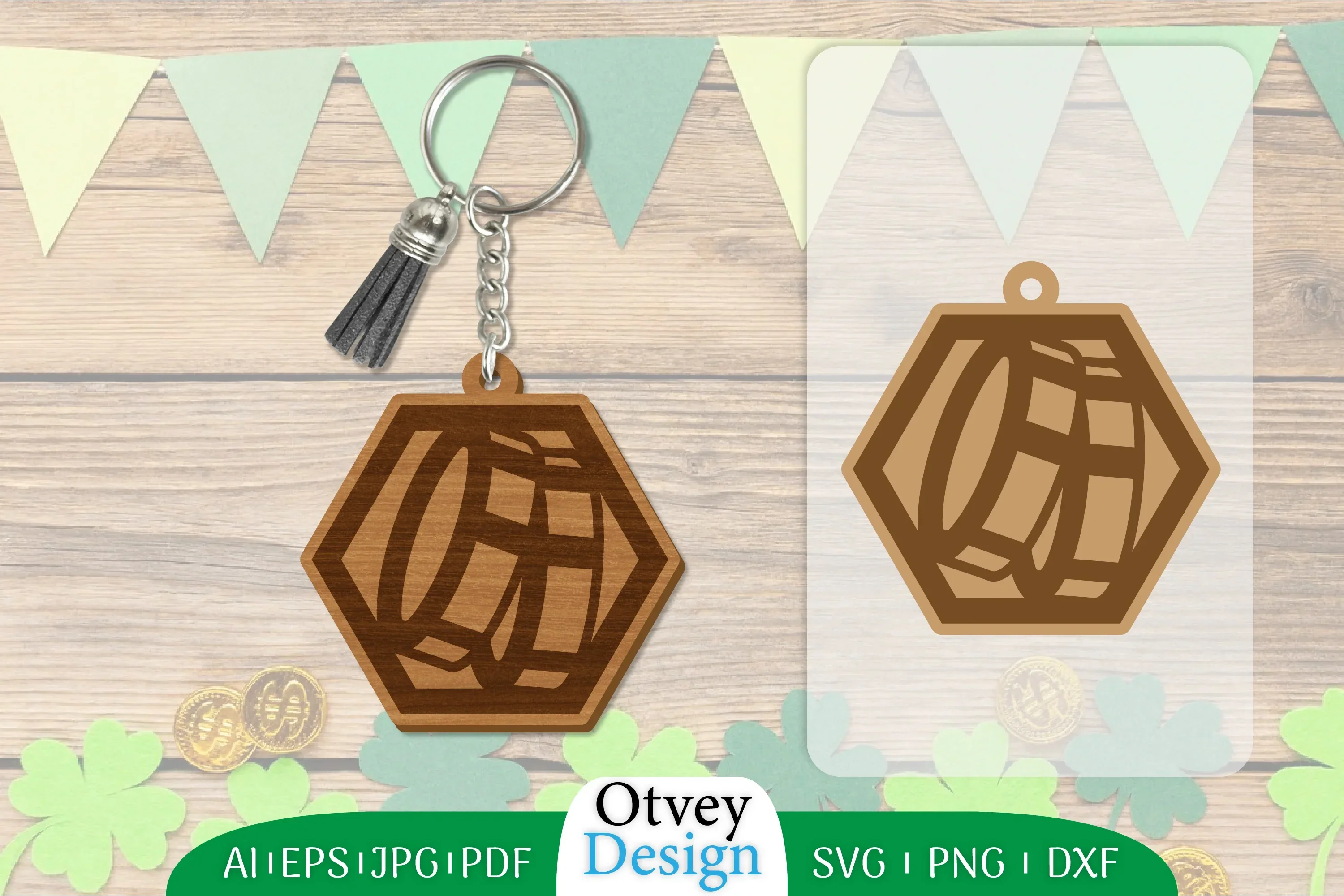 St Patrick's Day Keychain Lasercut SVG Bundle