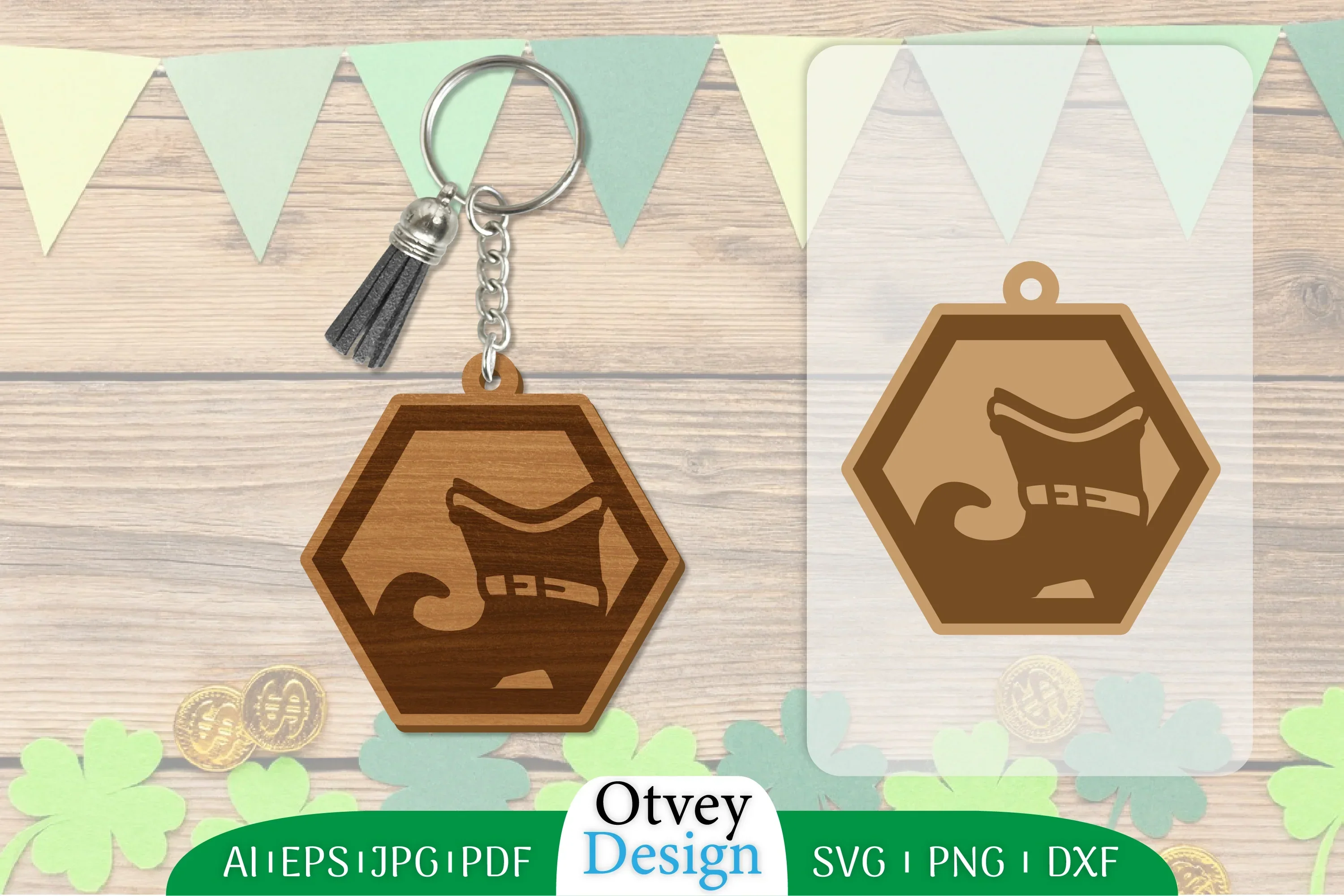 St Patrick's Day Keychain Lasercut SVG Bundle