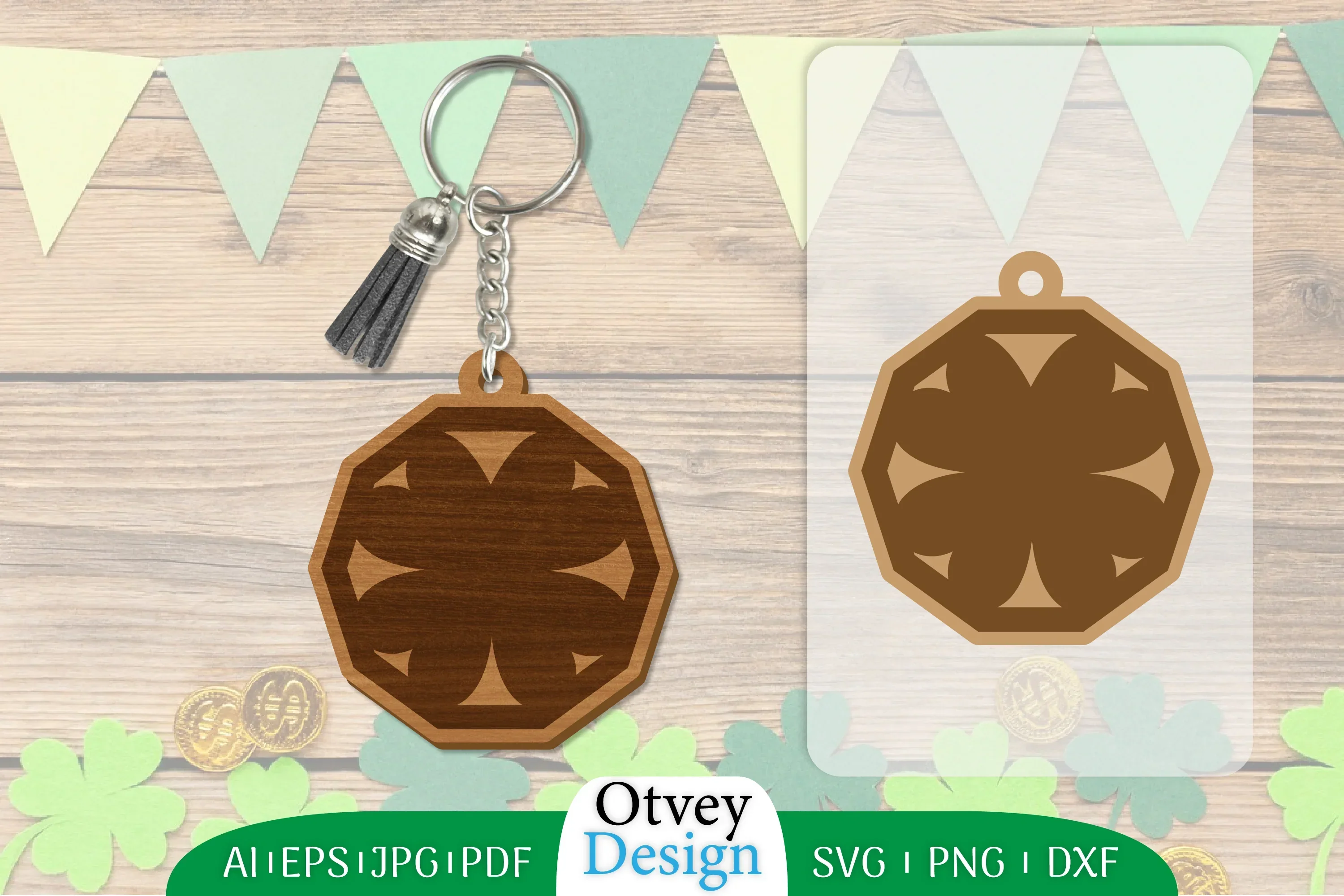 St Patrick's Day Keychain Lasercut SVG Bundle