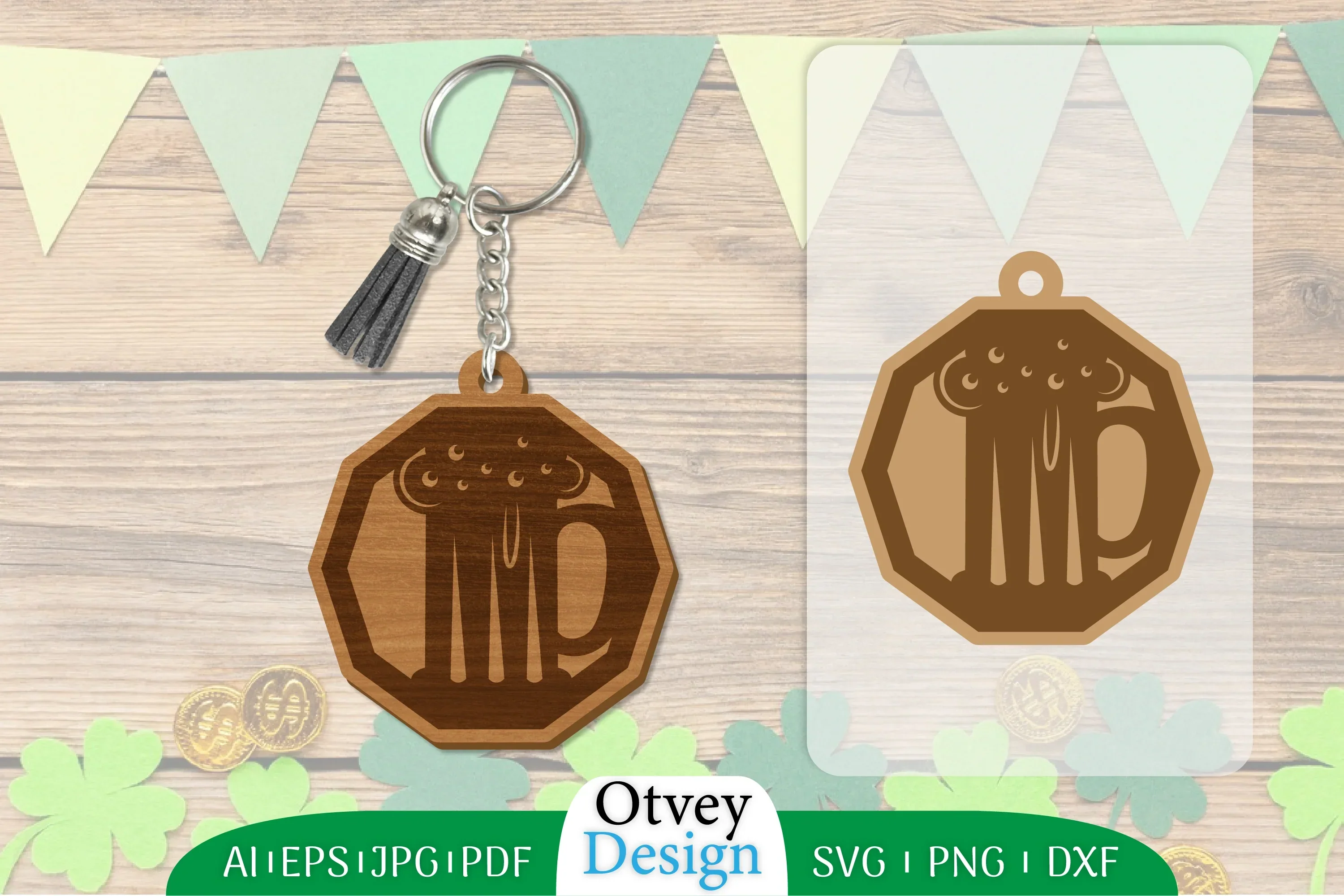 St Patrick's Day Keychain Lasercut SVG Bundle