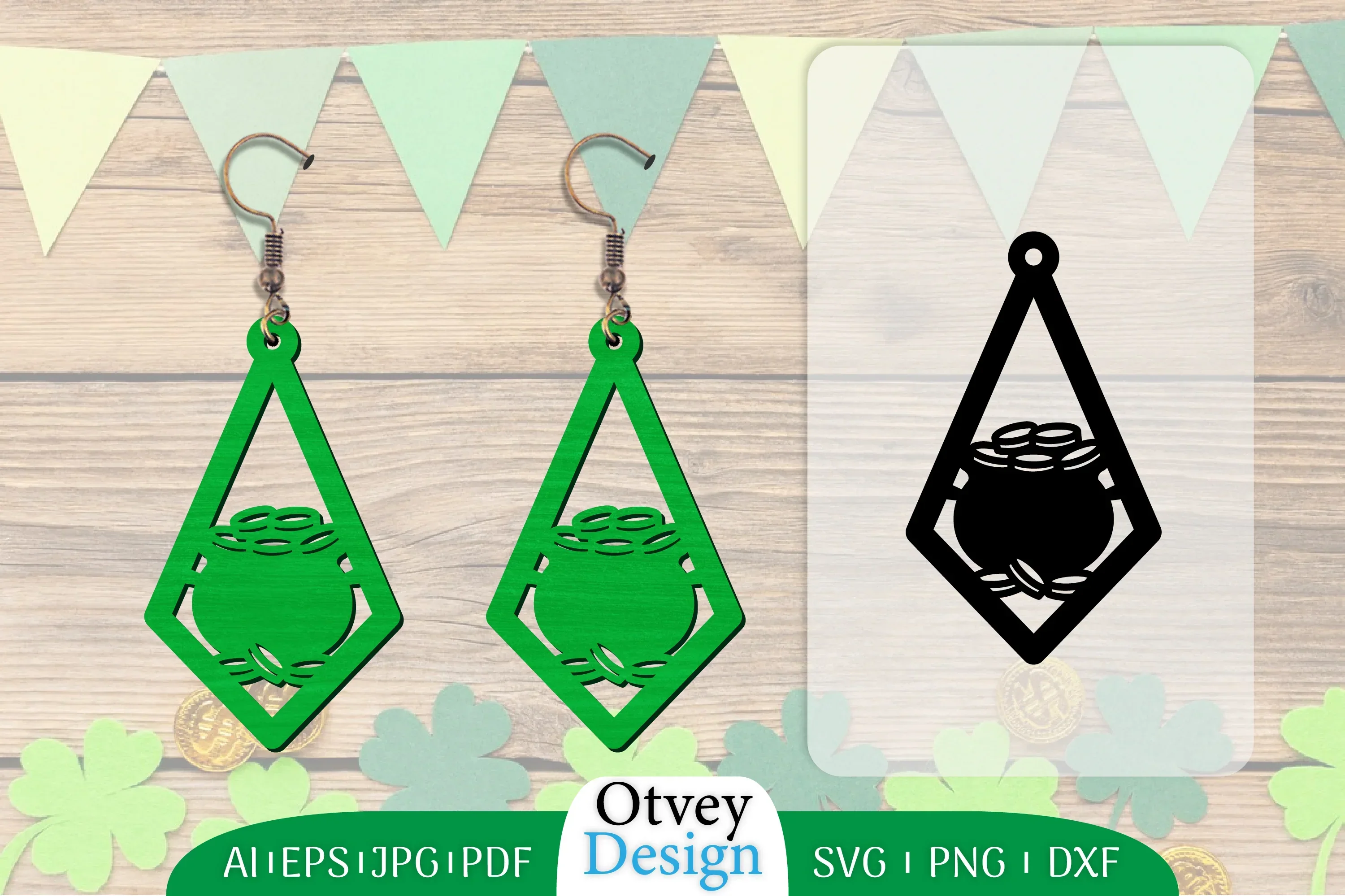 St Patrick's Day Lasercut Earring SVG Bundle