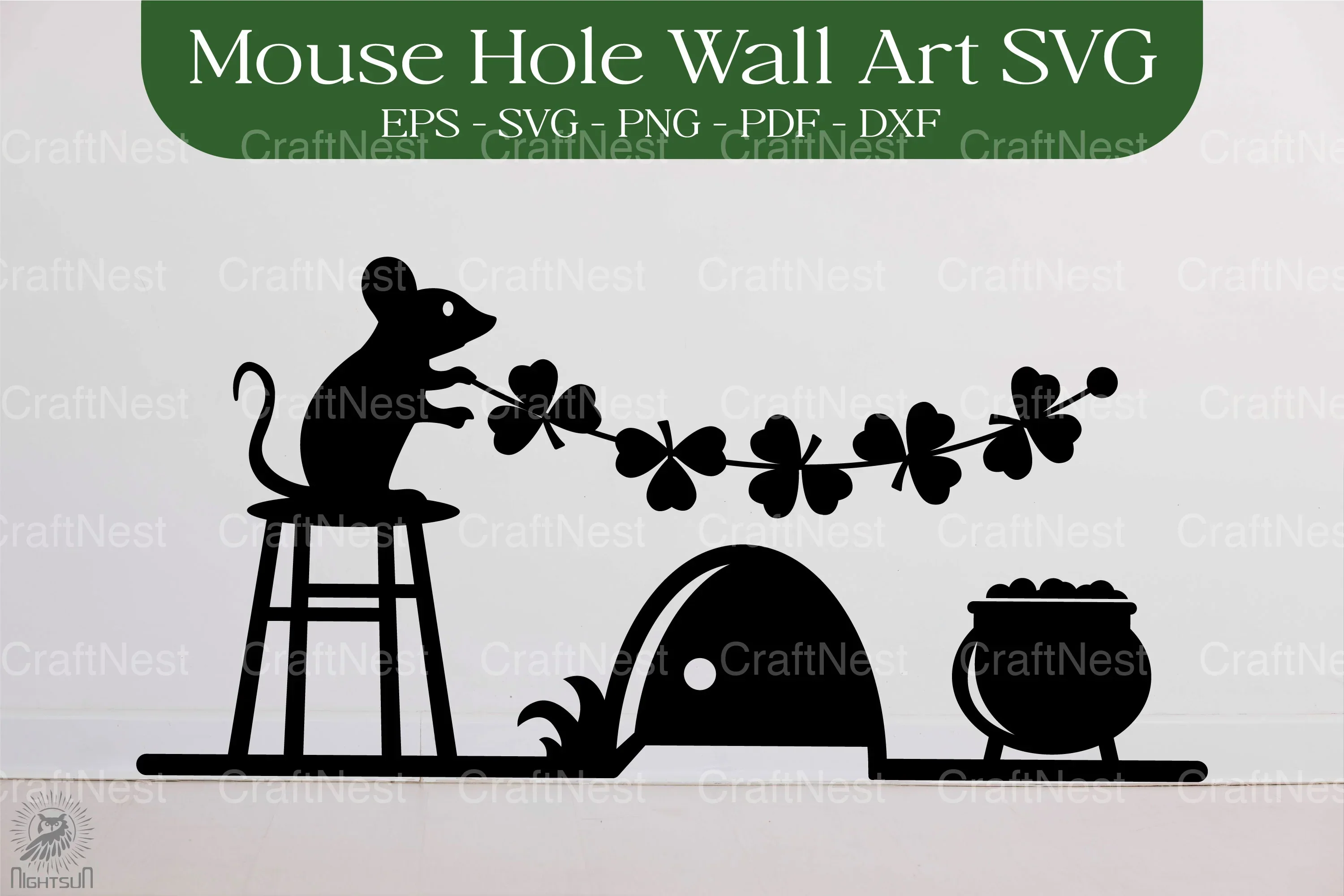 St. Patrick's Day Mouse Hole SVG Bundle