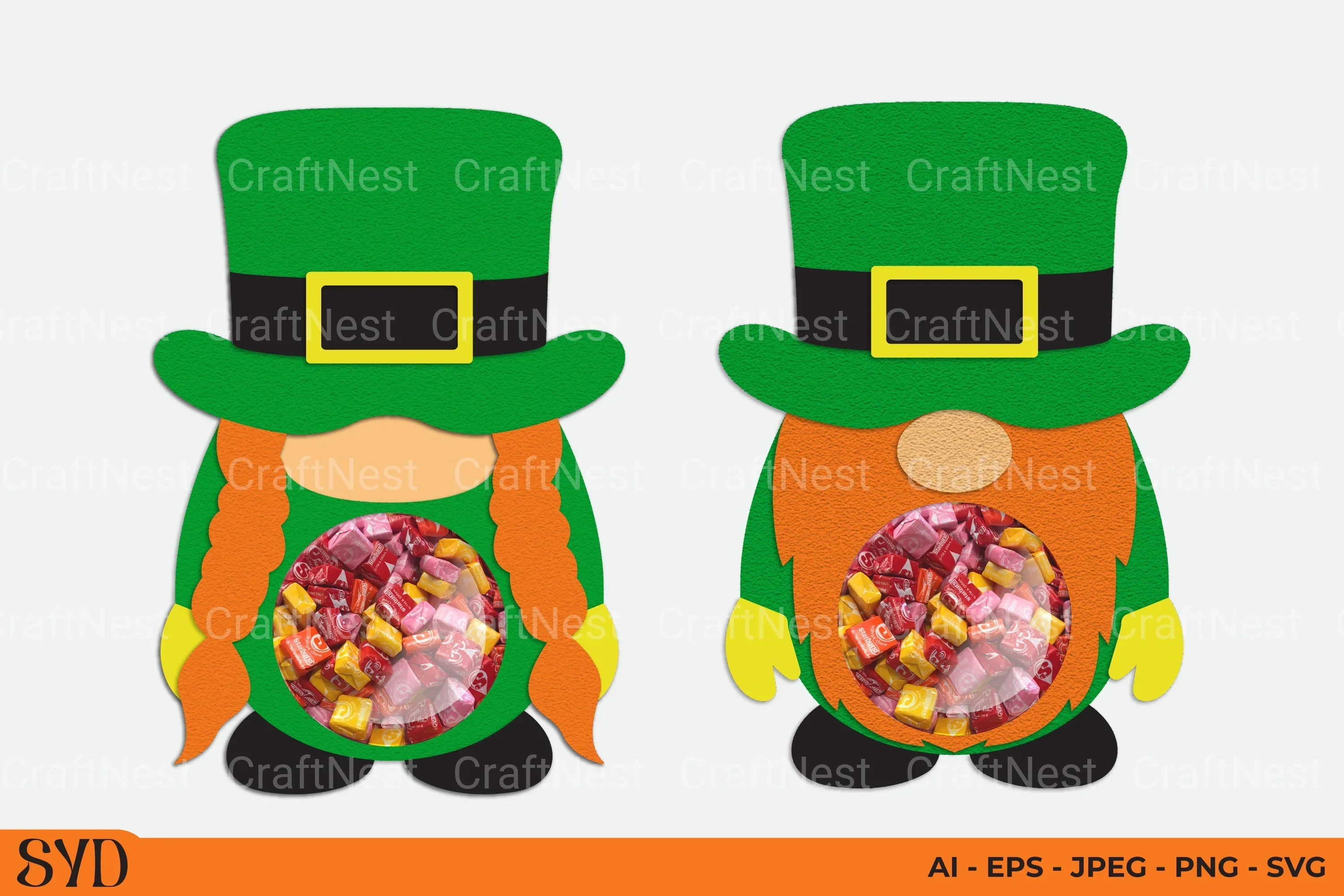 St Patrick's Gnome Candy Dome SVG Bundle