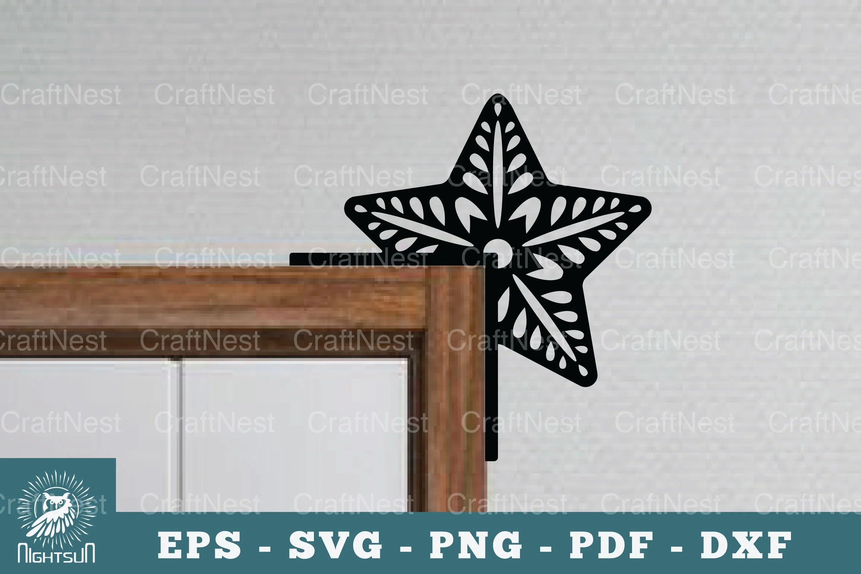 Star Door Corner Lasercut Clipart Bundle