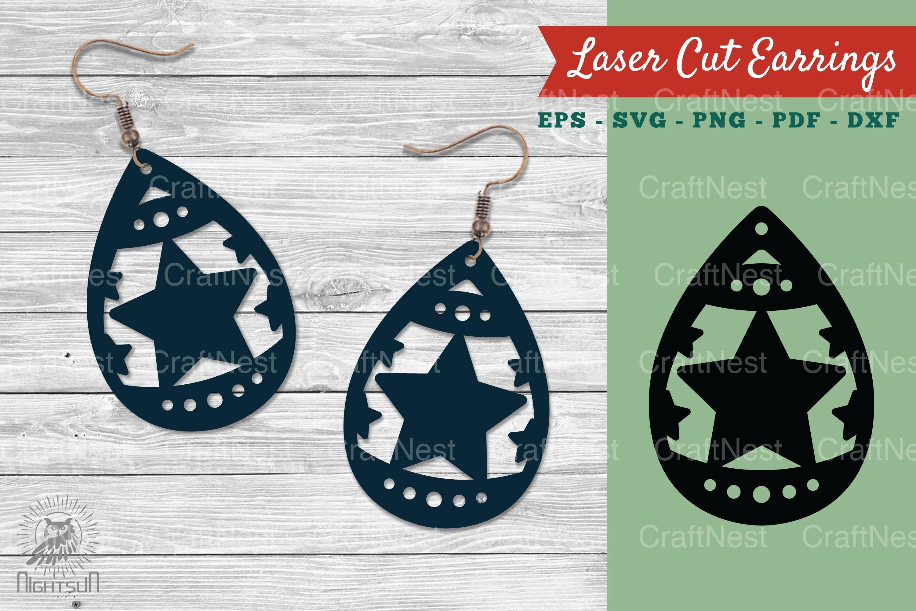 Star Earrings Design SVG Bundle