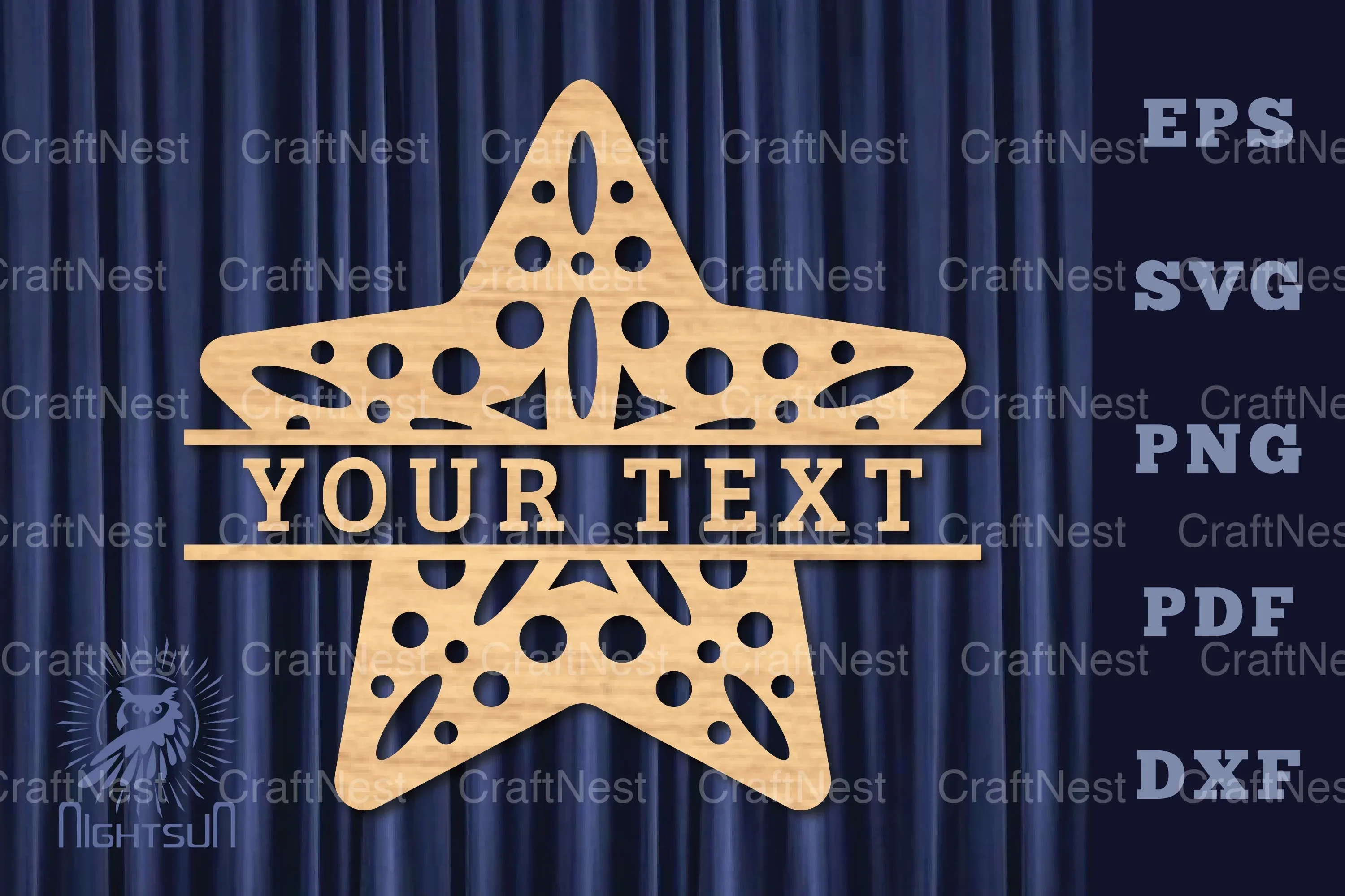 Star Lasercut Split Monogram SVG Bundle