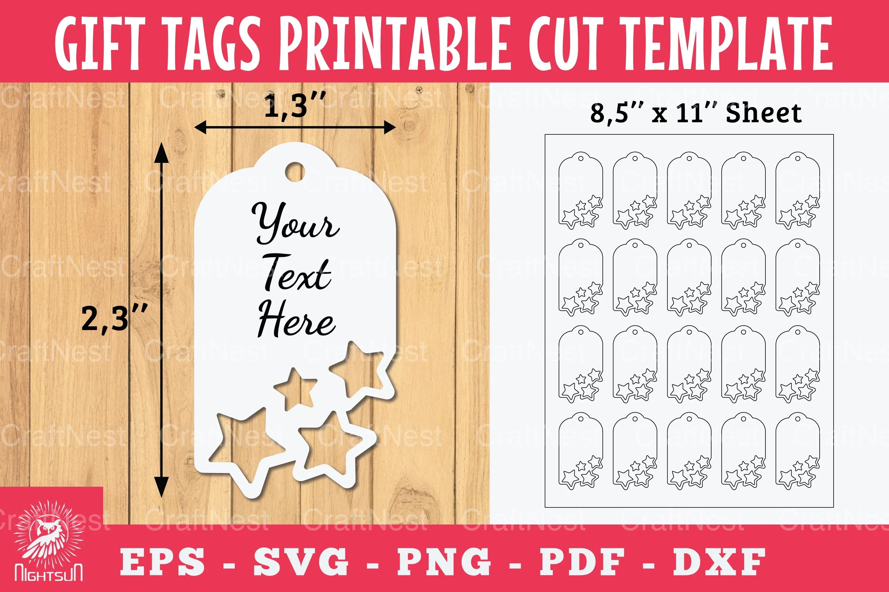 Stars Gift Tags Printable Template - Clipart Bundle