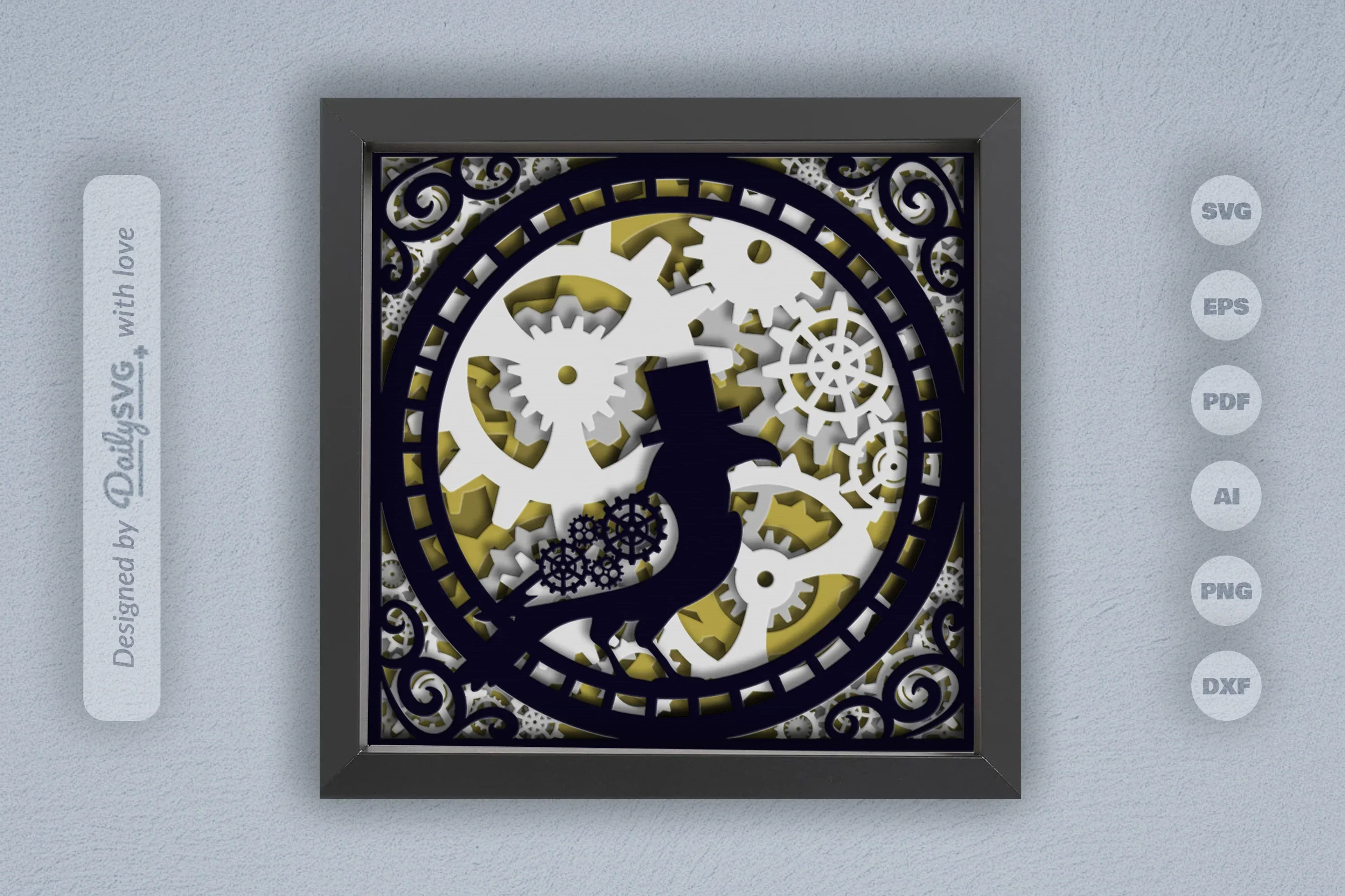 Steampunk Crow Papercut SVG Bundle