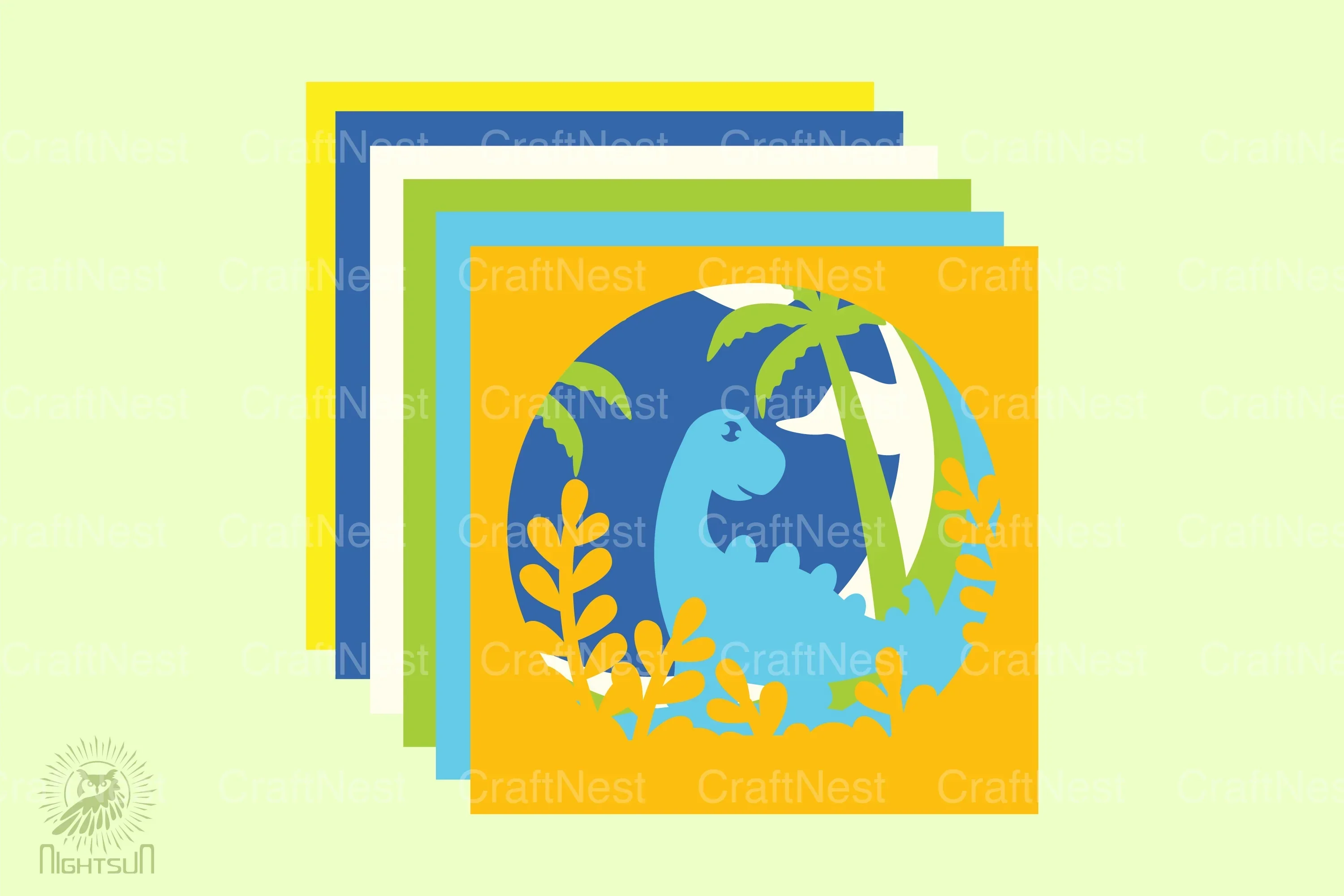 Stegosaurus 3D Shadow Box SVG Bundle - Image 2