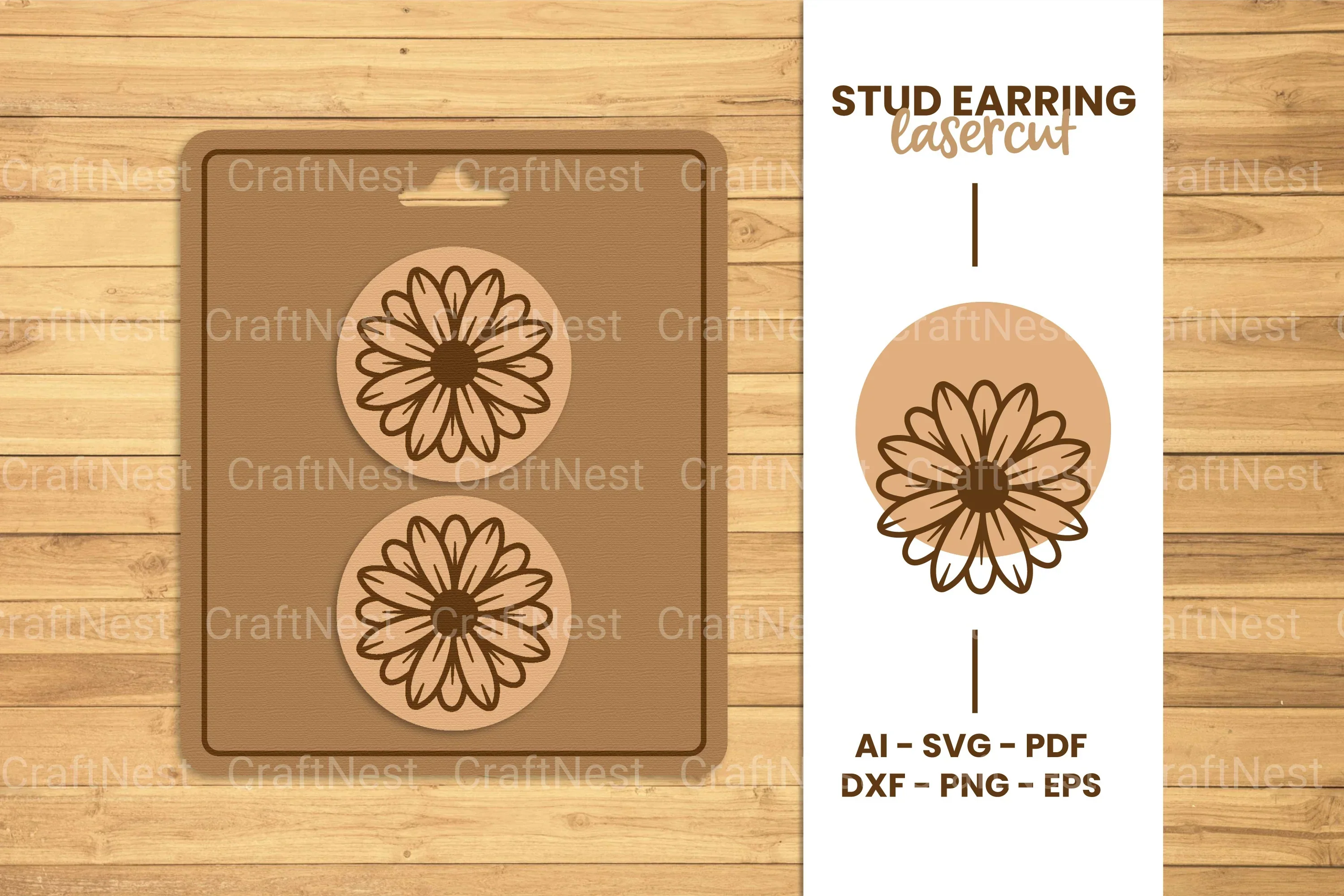 Stud Earring Lasercut SVG Bundle
