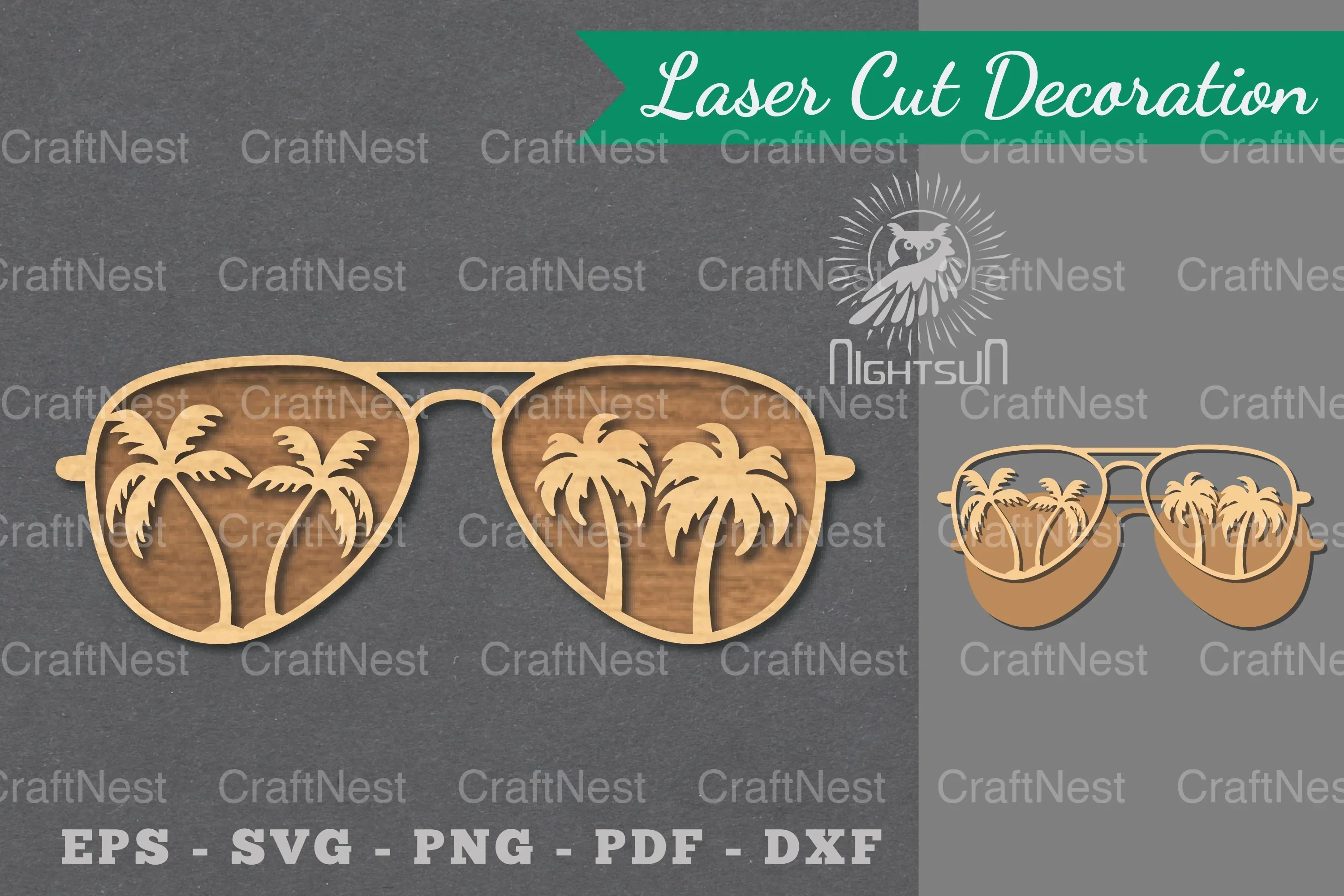 Summer Glasses Laser Cut Decoration Clipart Bundle
