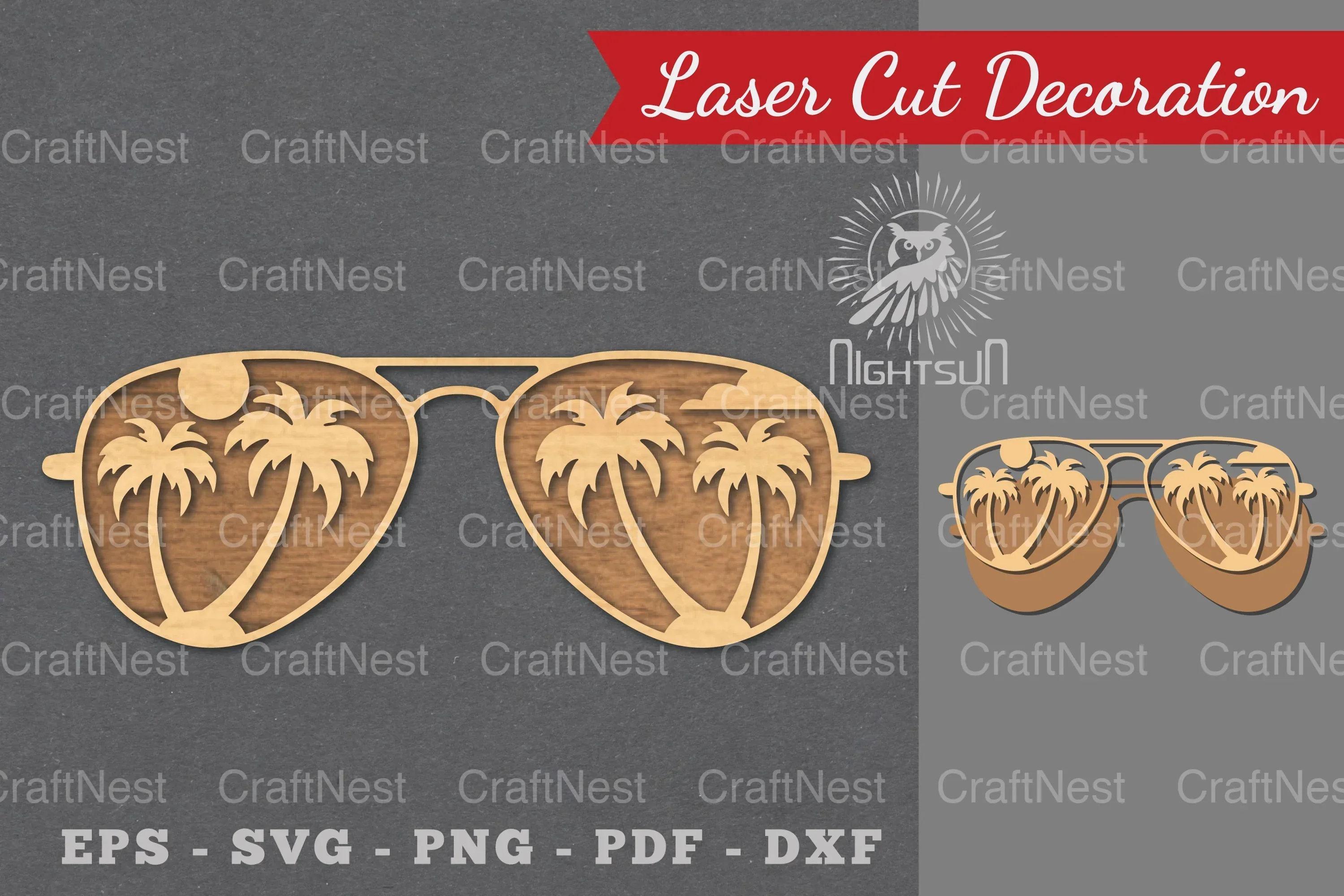 Summer Glasses Laser Cut Decoration Clipart Bundle