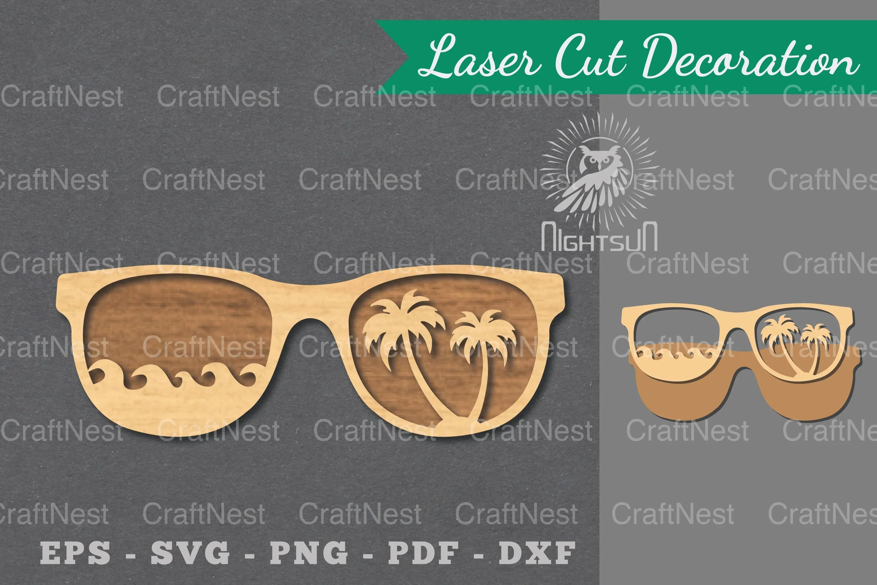 Summer Glasses Laser Cut Decoration Clipart Bundle