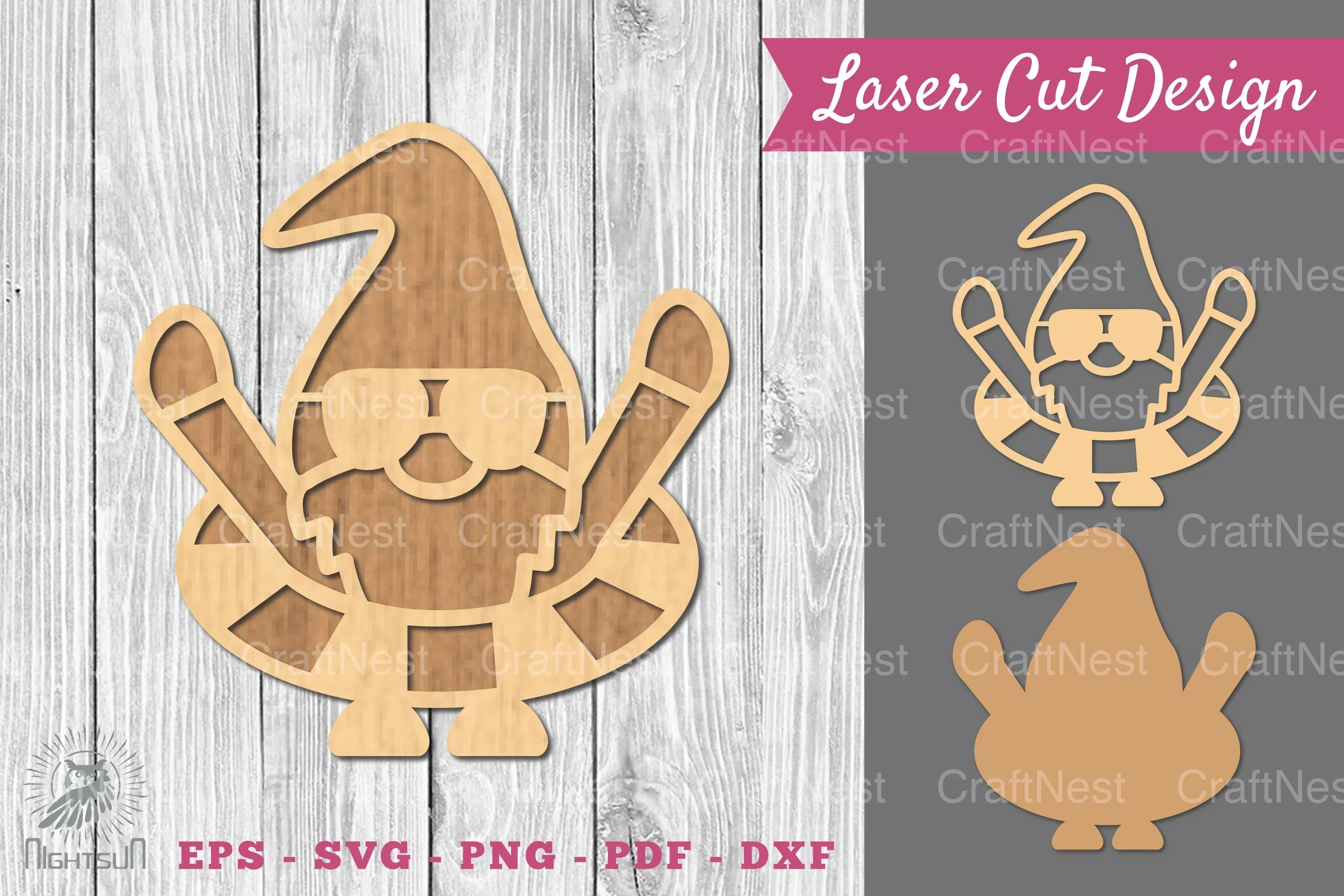 Summer Gnome Laser Cut Decoration Clipart Bundle