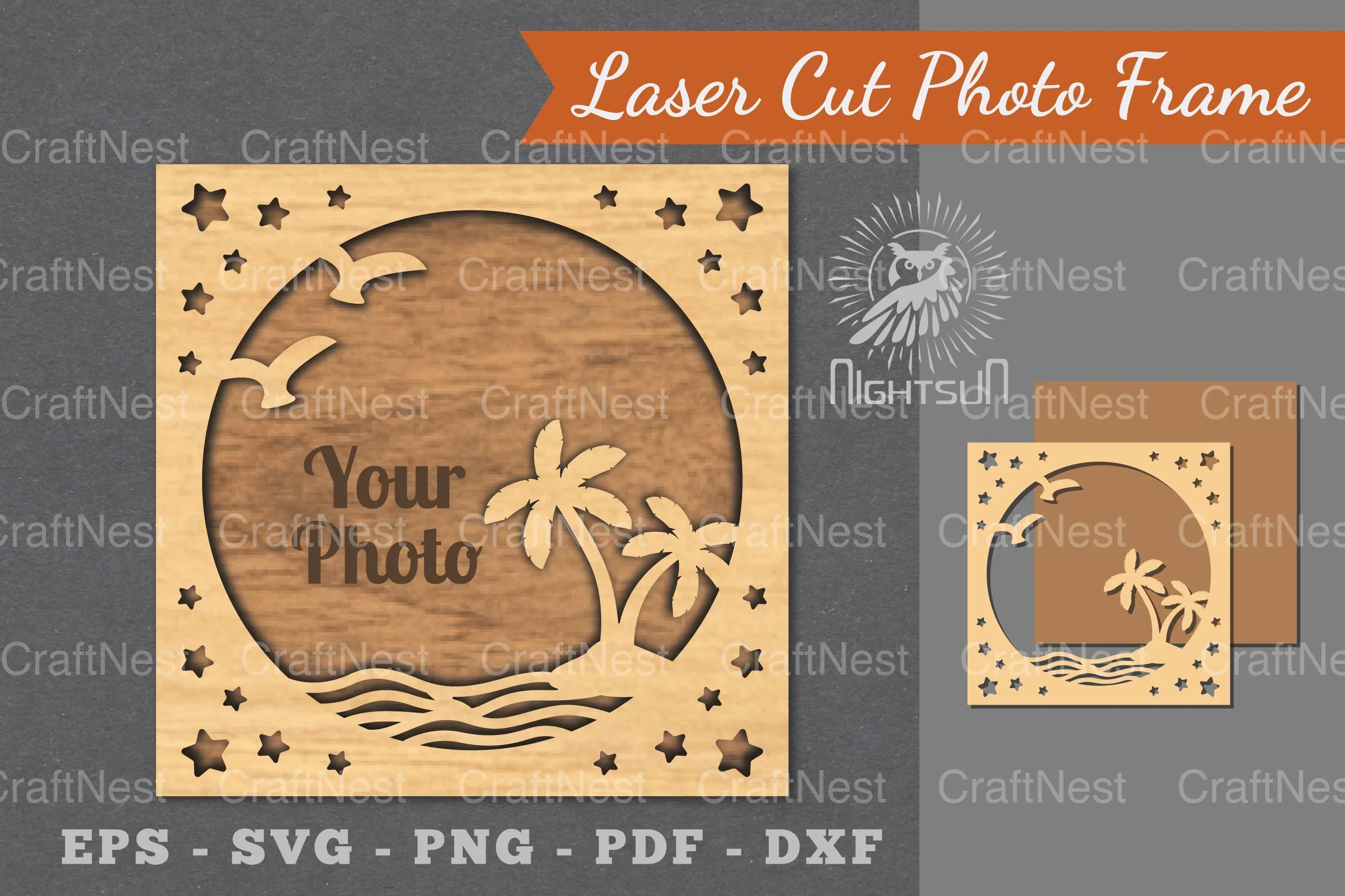 Summer Laser Cut Photo Frame Clipart Bundle