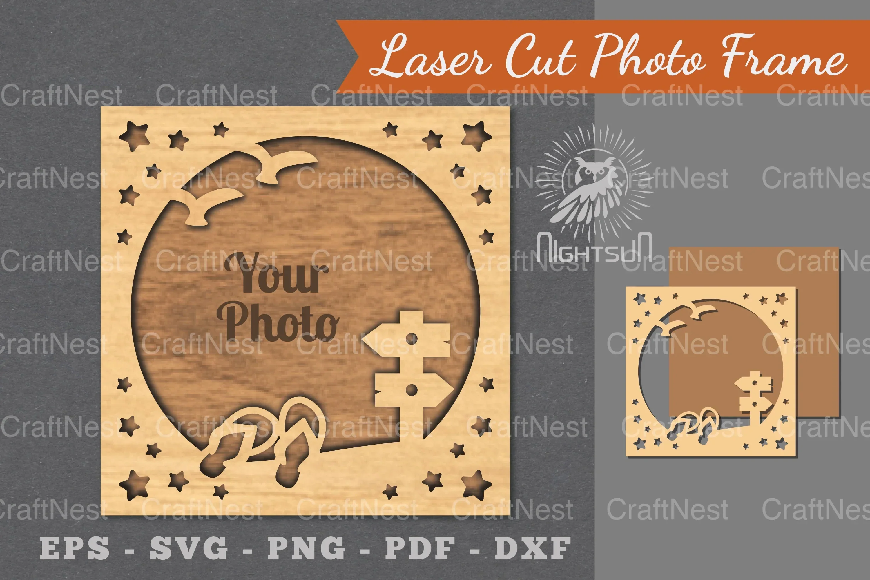 Summer Laser Cut Photo Frame Clipart Bundle