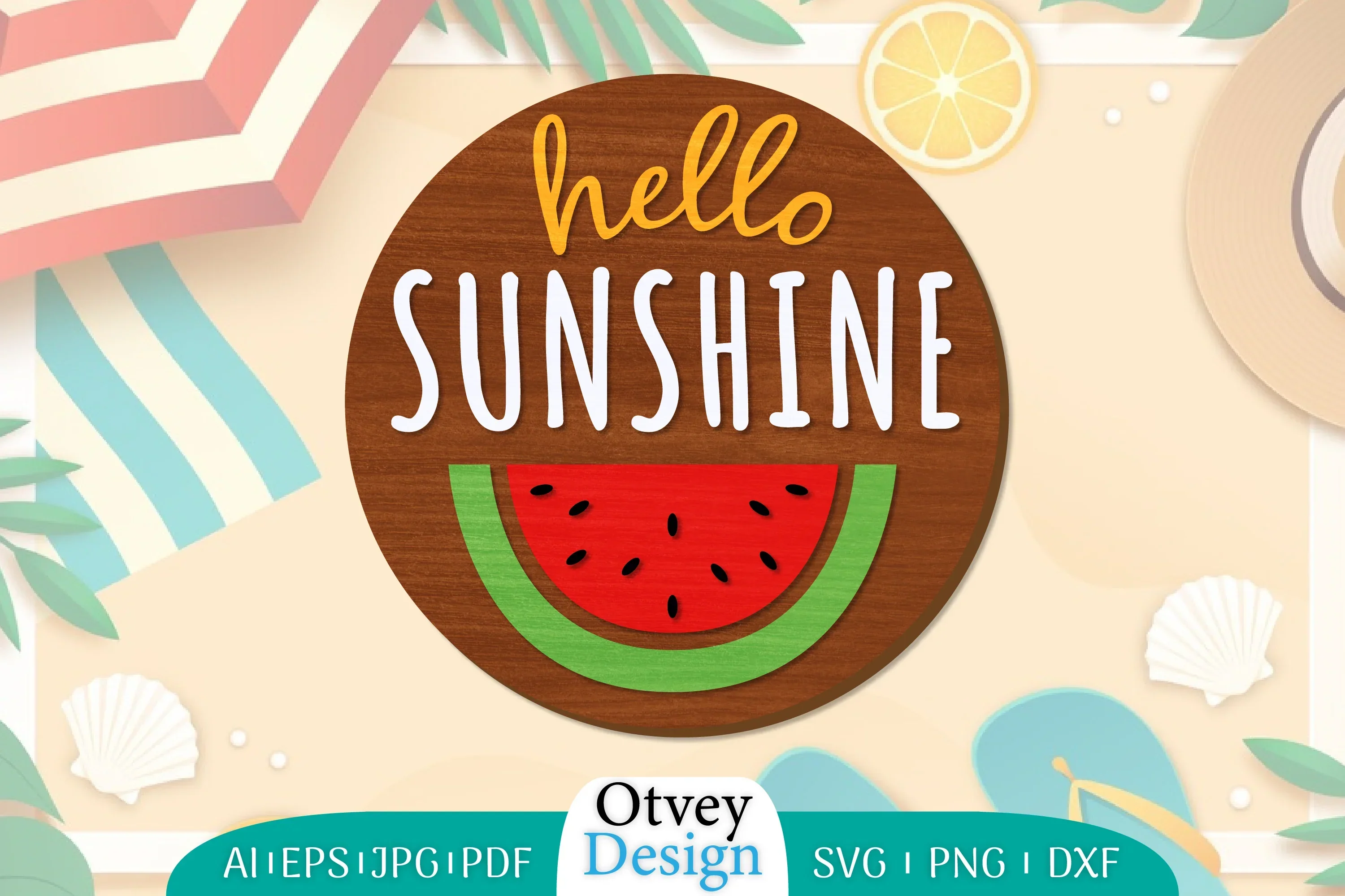 Summer Round Door Hanger SVG Bundle
