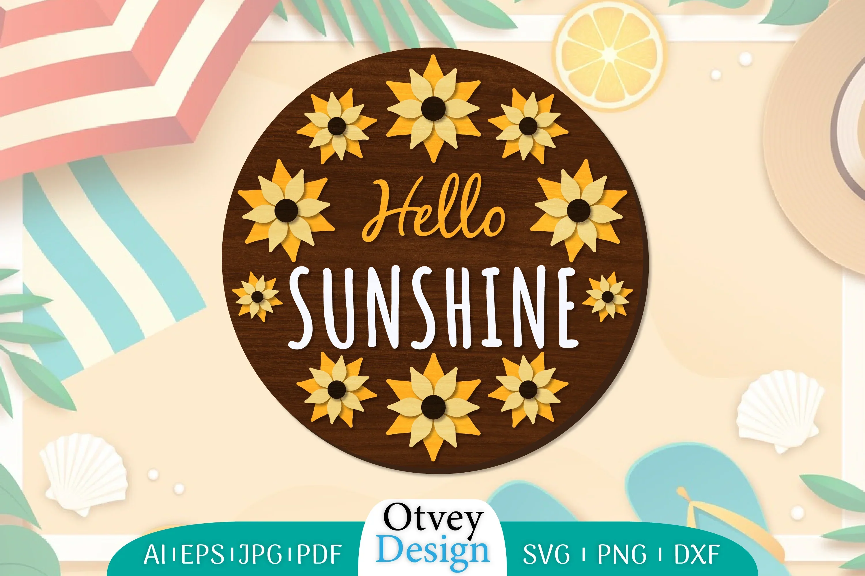 Summer Round Door Hanger SVG Bundle