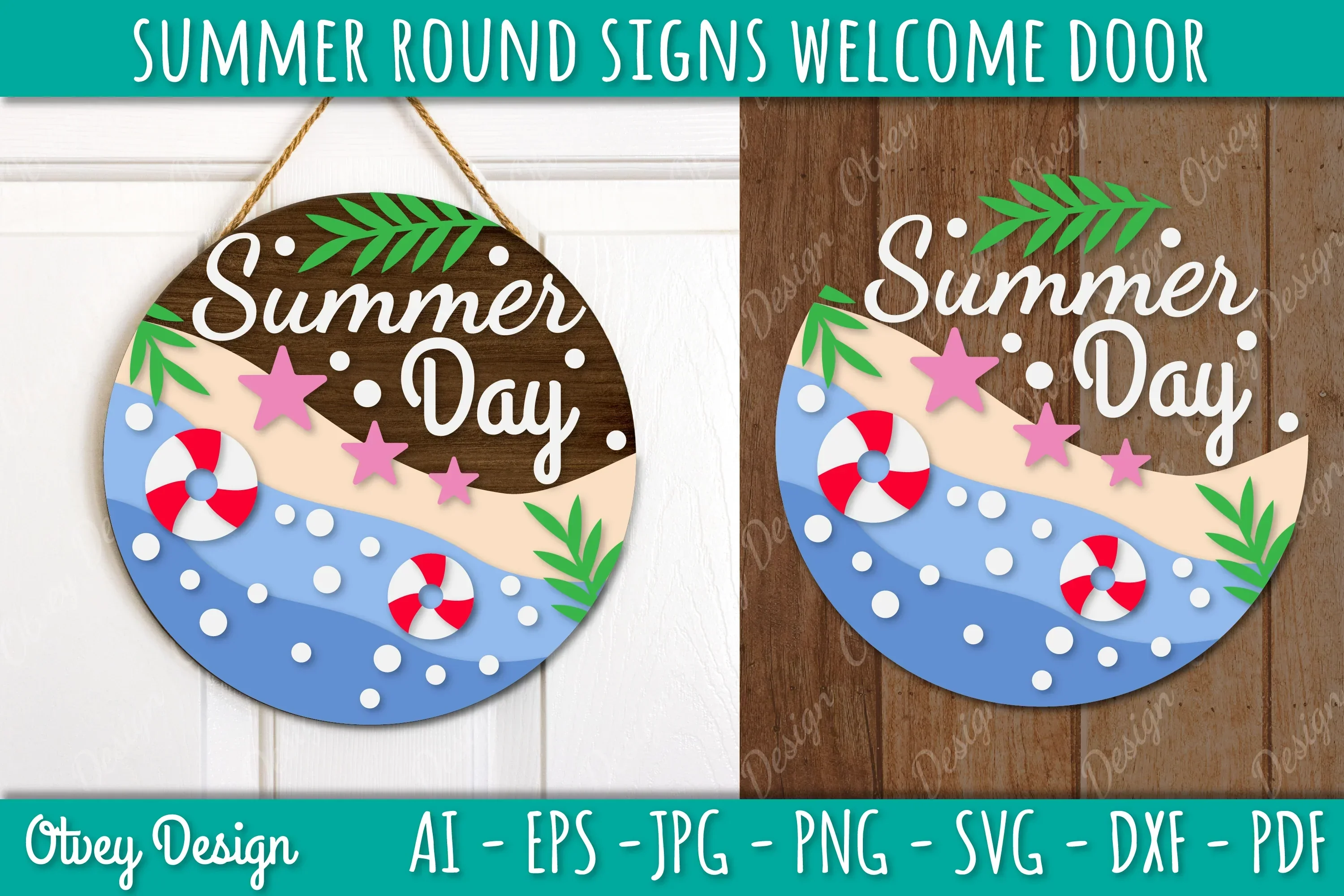 Summer Welcome Door Hangers SVG Bundle